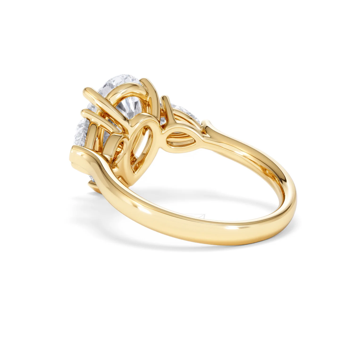 Adore 3.80ct Pear Cut Lab Diamond 3 Stone Engagement Ring in 18K Yellow Gold - Image 56