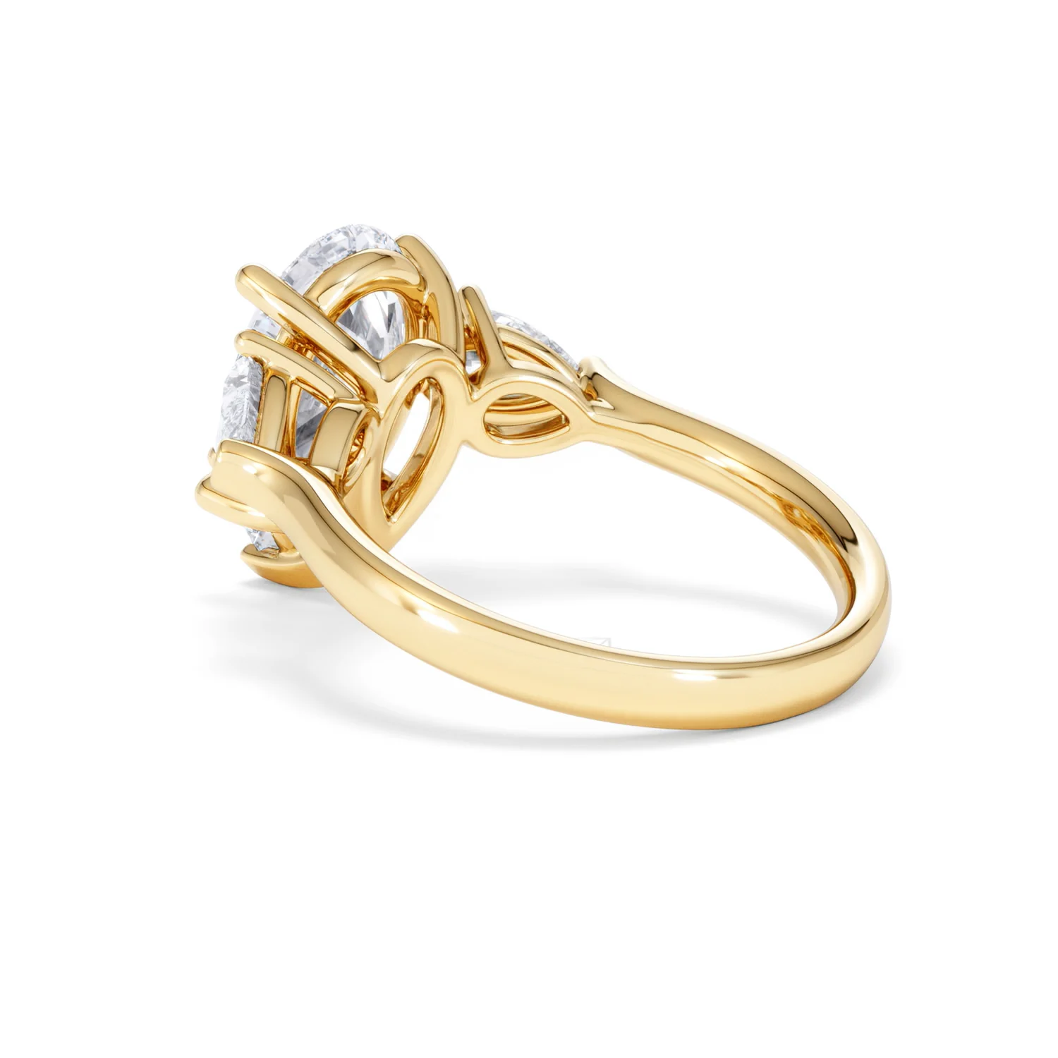 Adore 3.80ct Pear Cut Lab Diamond 3 Stone Engagement Ring in 18K Yellow Gold - Image 57