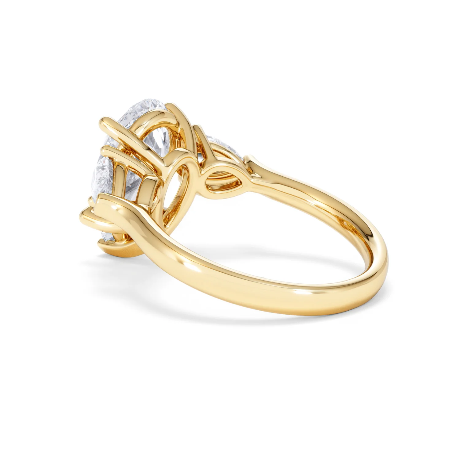 Adore 3.80ct Pear Cut Lab Diamond 3 Stone Engagement Ring in 18K Yellow Gold - Image 58
