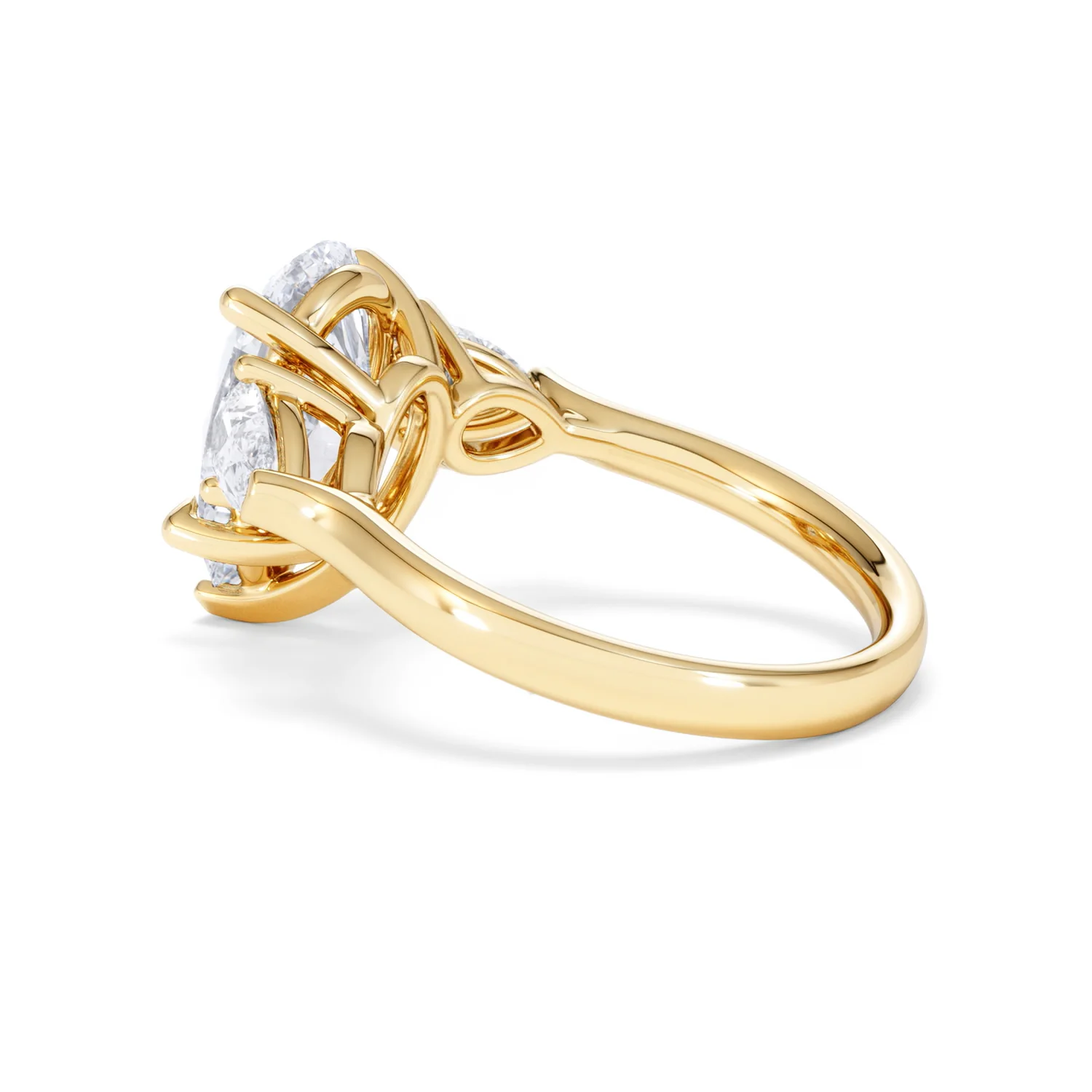 Adore 3.80ct Pear Cut Lab Diamond 3 Stone Engagement Ring in 18K Yellow Gold - Image 60