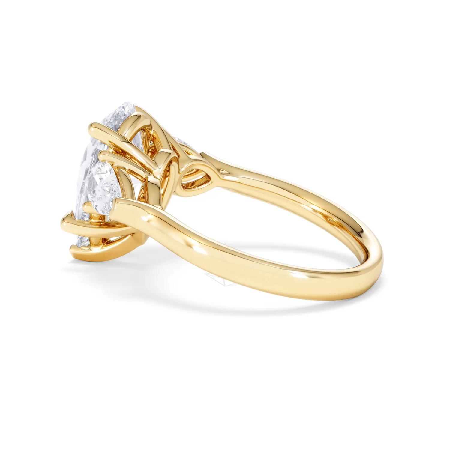 Adore 3.80ct Pear Cut Lab Diamond 3 Stone Engagement Ring in 18K Yellow Gold - Image 62