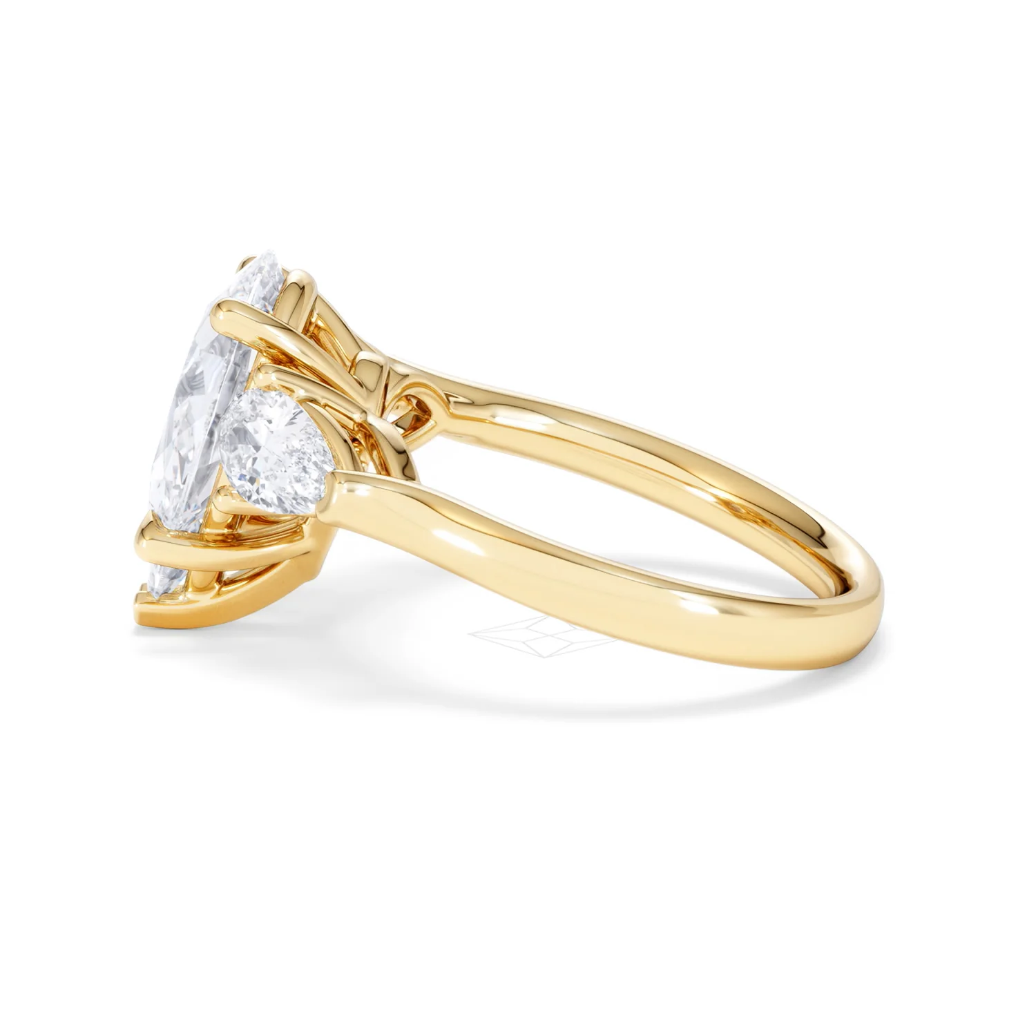 Adore 3.80ct Pear Cut Lab Diamond 3 Stone Engagement Ring in 18K Yellow Gold - Image 66