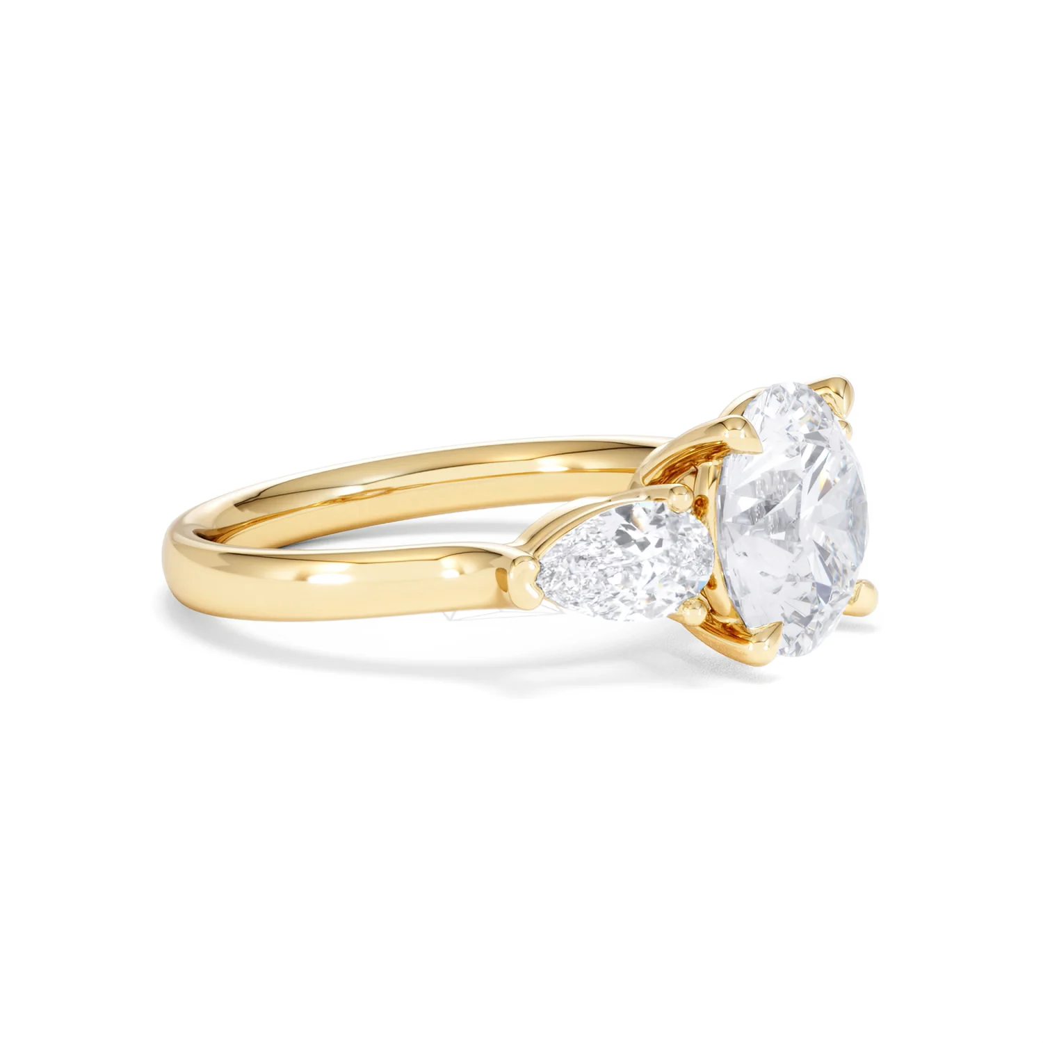 Adore 3.80ct Round Cut Lab Diamond 3 Stone Engagement Ring in 18K Yellow Gold - Image 20