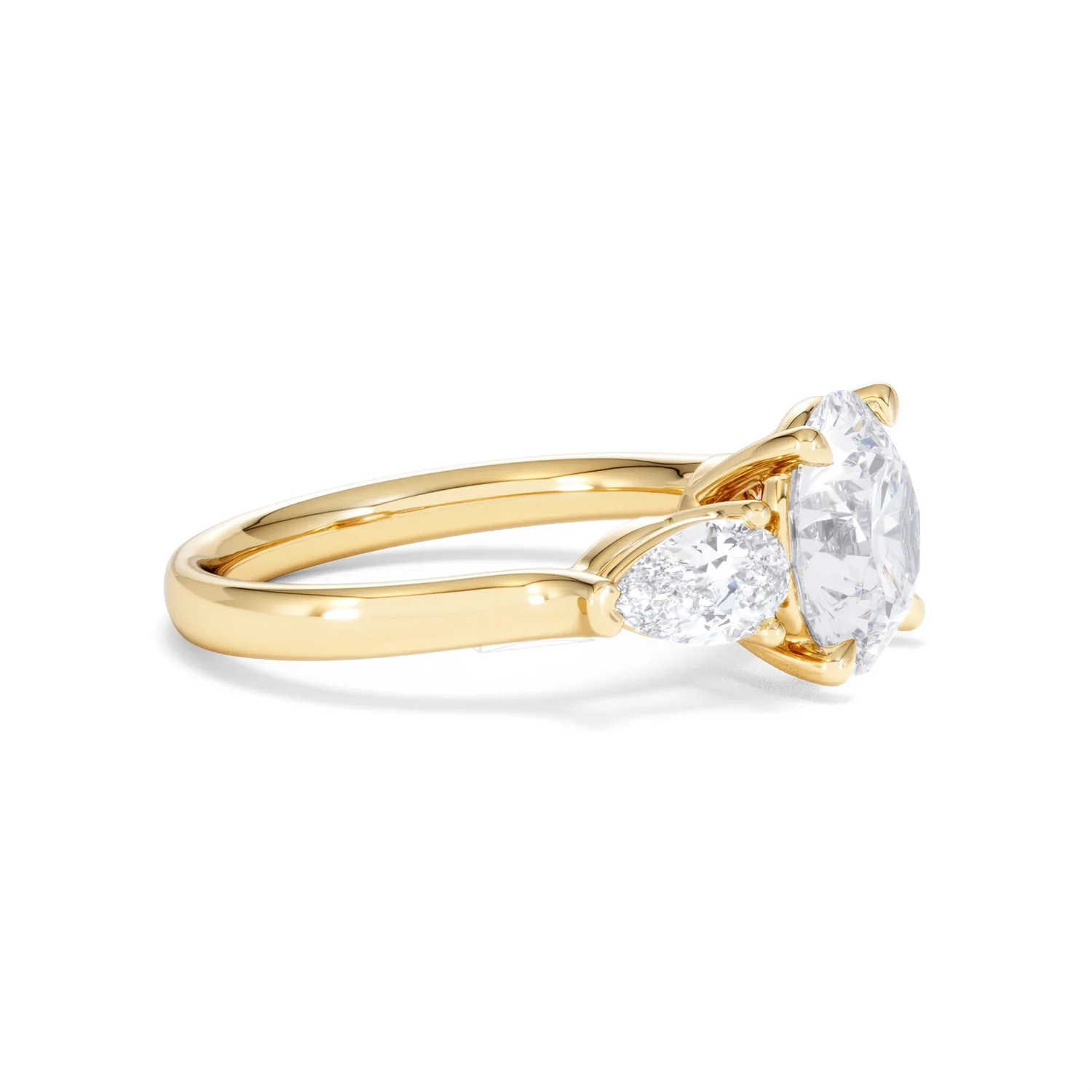 Adore 3.80ct Round Cut Lab Diamond 3 Stone Engagement Ring in 18K Yellow Gold - Image 22