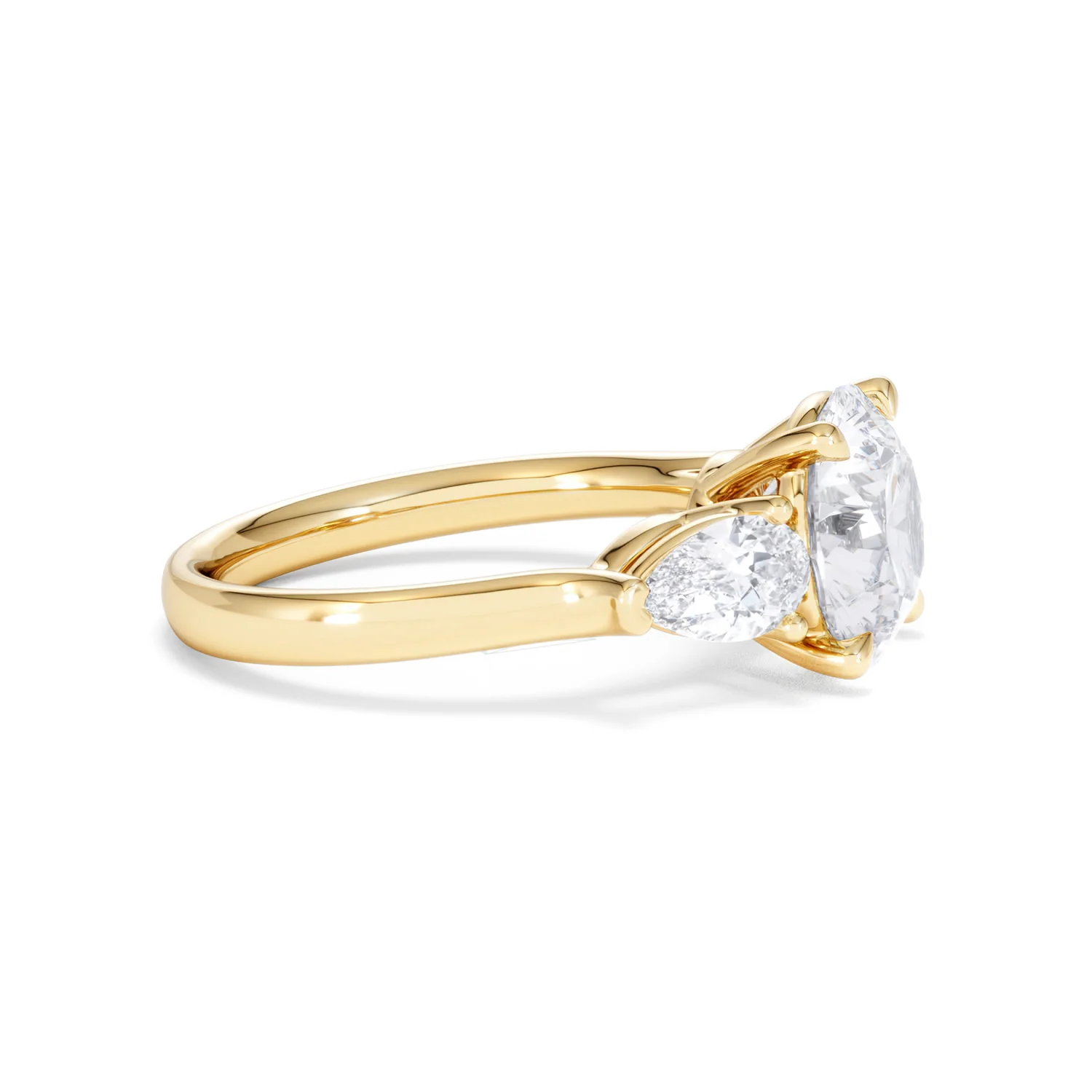 Adore 3.80ct Round Cut Lab Diamond 3 Stone Engagement Ring in 18K Yellow Gold - Image 23