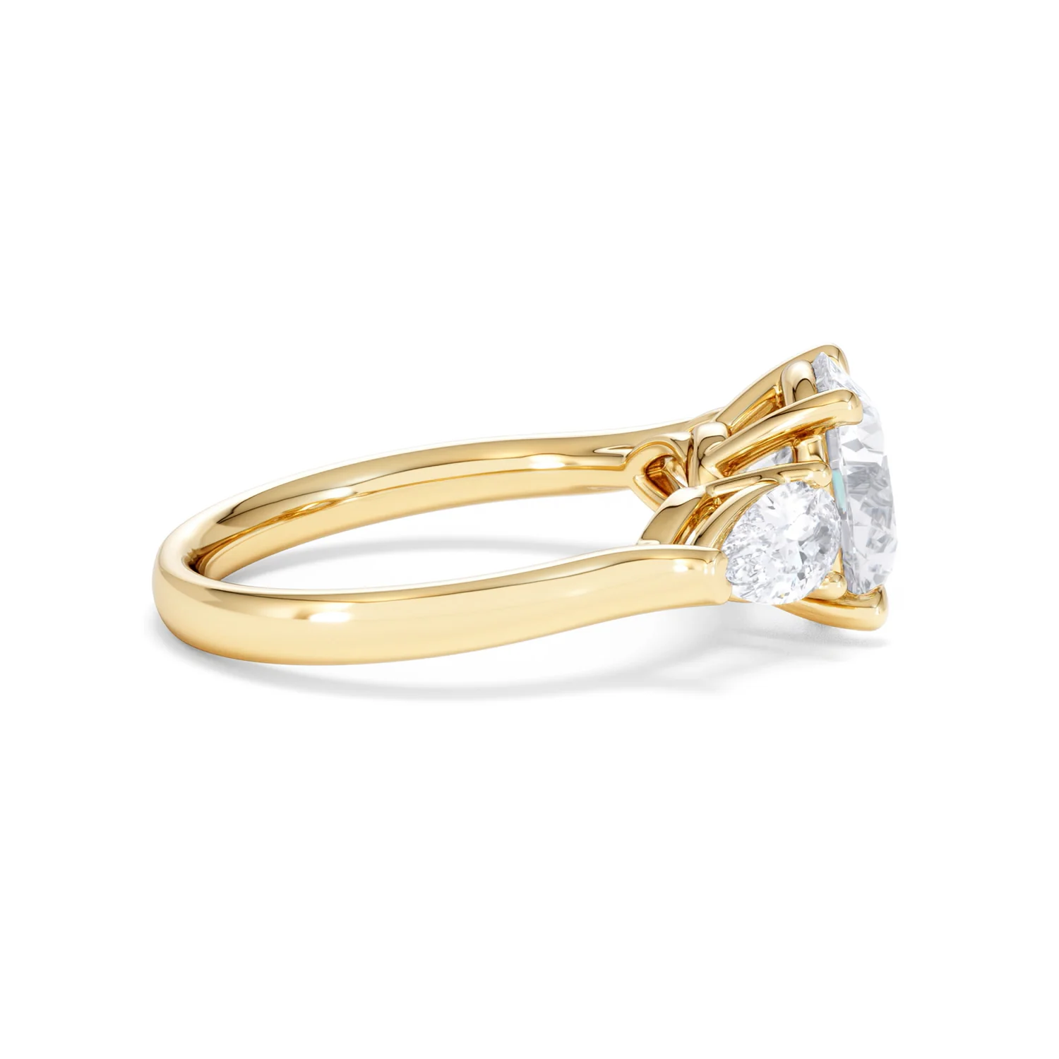 Adore 3.80ct Round Cut Lab Diamond 3 Stone Engagement Ring in 18K Yellow Gold - Image 27