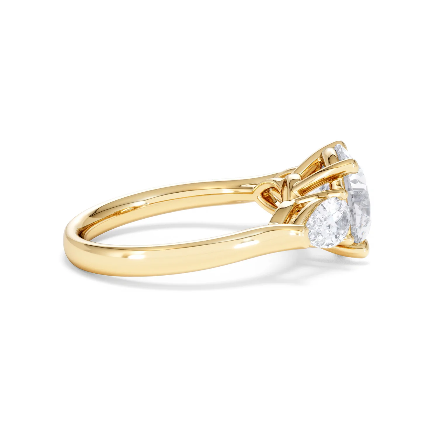 Adore 3.80ct Round Cut Lab Diamond 3 Stone Engagement Ring in 18K Yellow Gold - Image 28