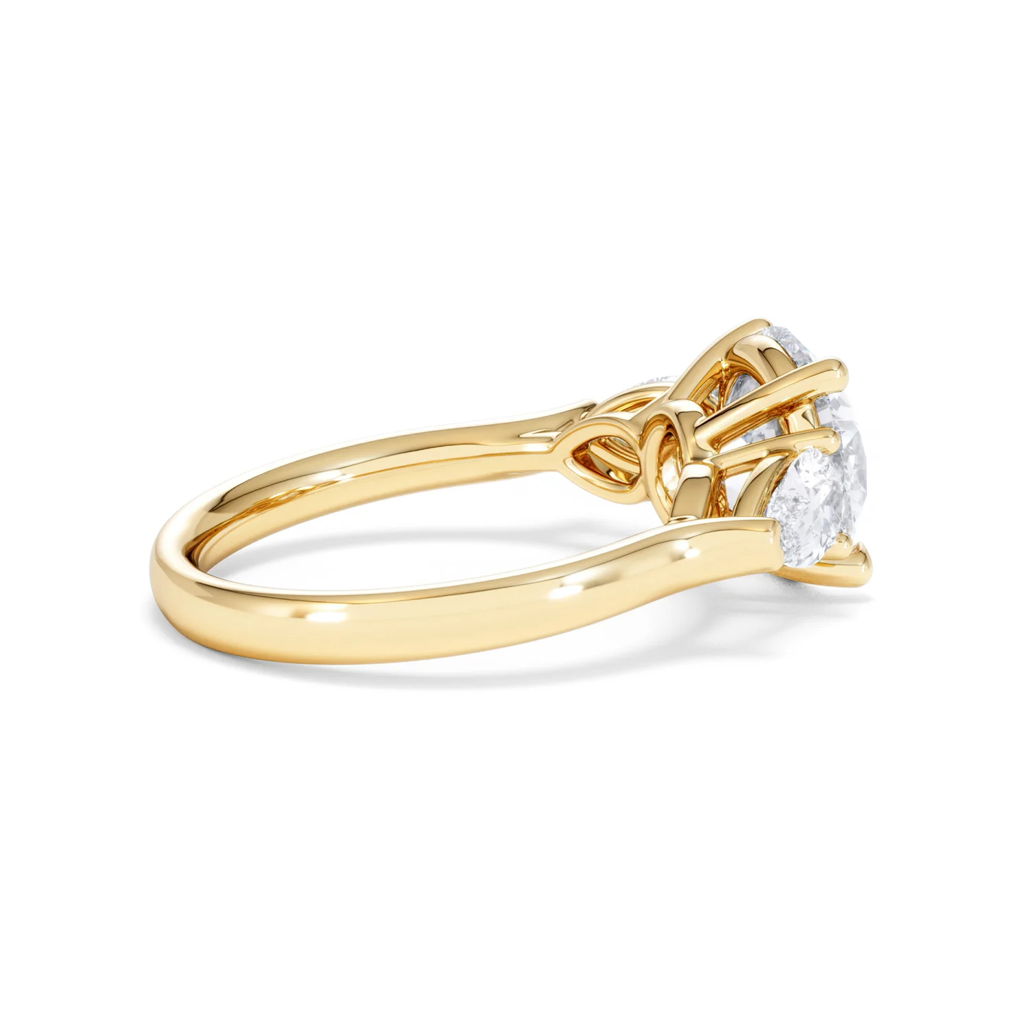 Adore 3.80ct Round Cut Lab Diamond 3 Stone Engagement Ring in 18K Yellow Gold - Image 31