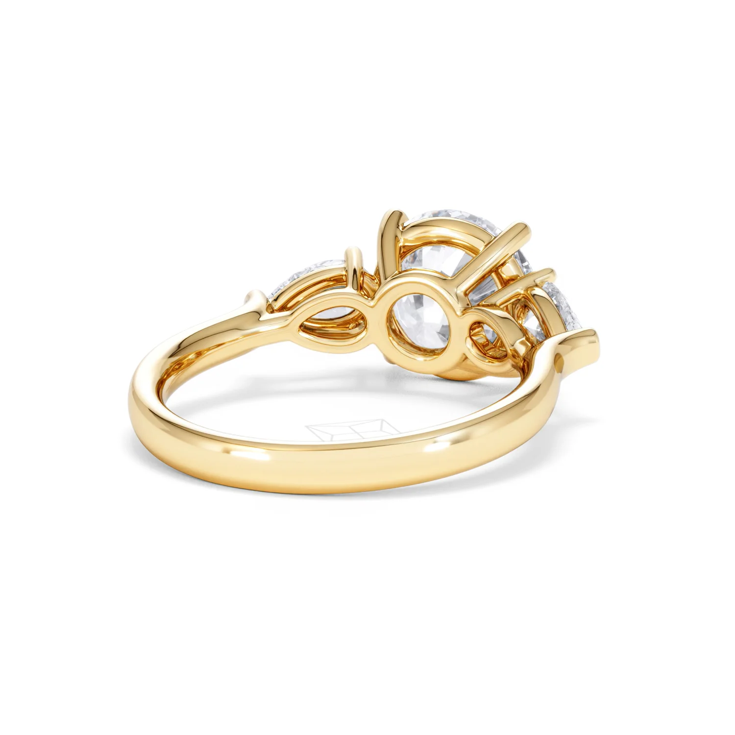 Adore 3.80ct Round Cut Lab Diamond 3 Stone Engagement Ring in 18K Yellow Gold - Image 41