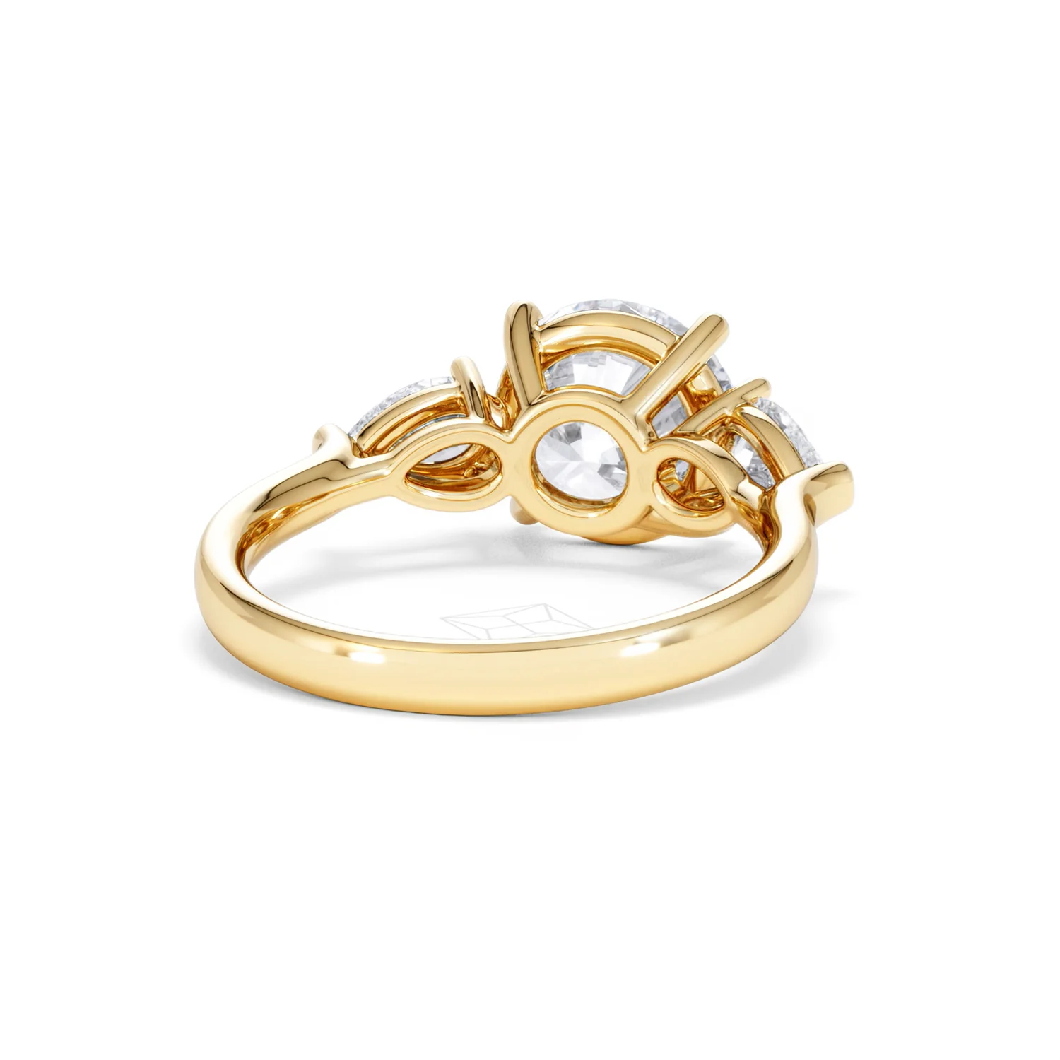 Adore 3.80ct Round Cut Lab Diamond 3 Stone Engagement Ring in 18K Yellow Gold - Image 43