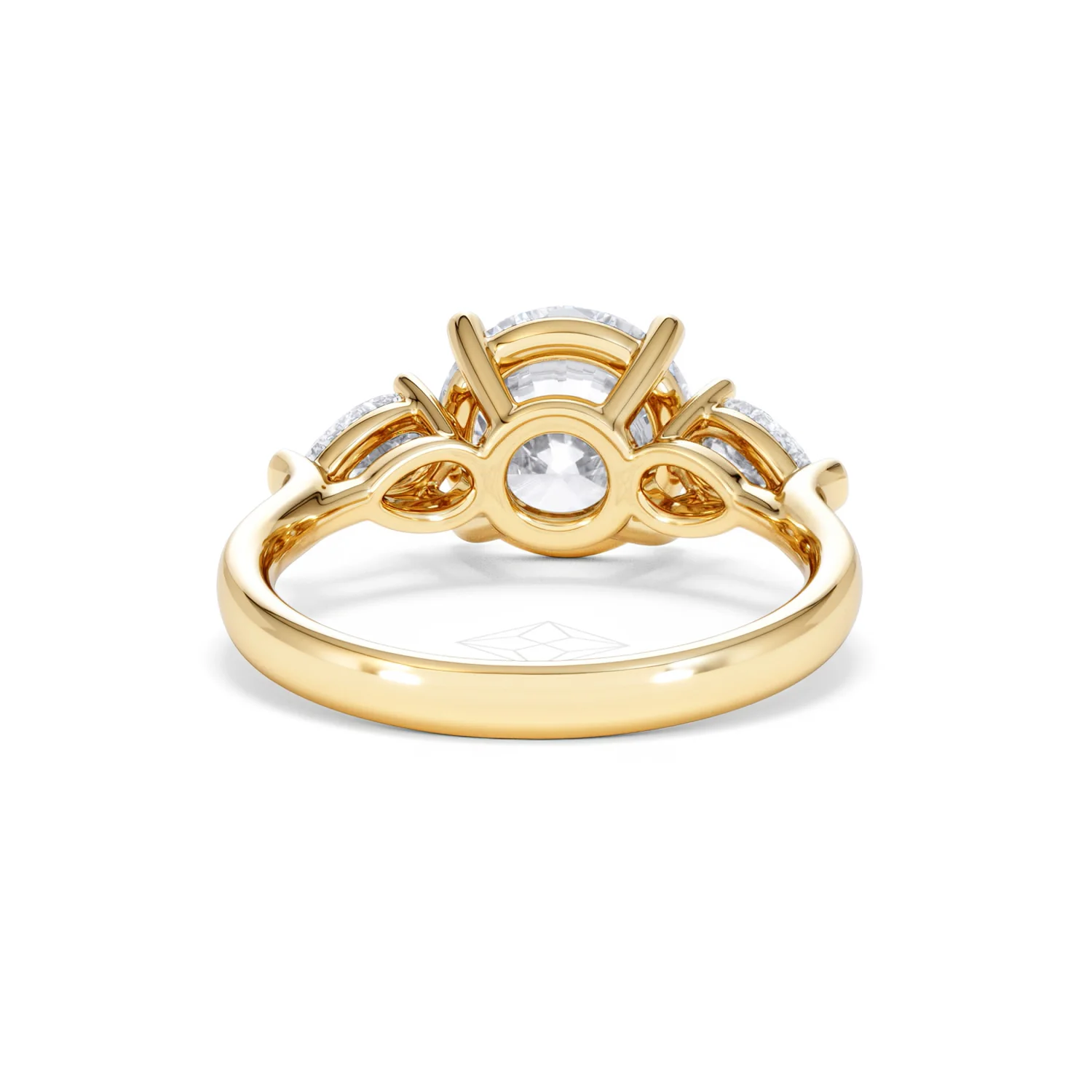 Adore 3.80ct Round Cut Lab Diamond 3 Stone Engagement Ring in 18K Yellow Gold - Image 46