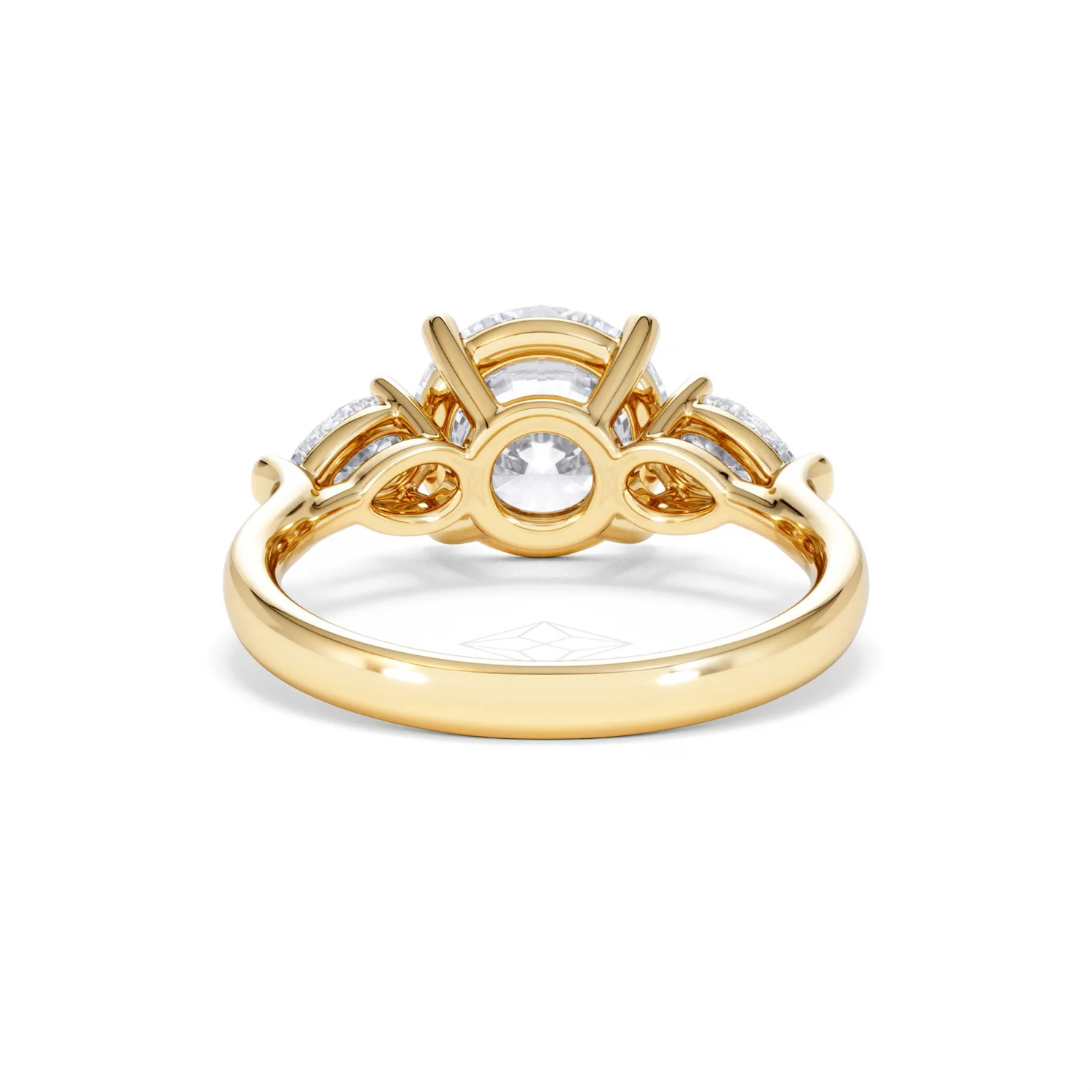 Adore 3.80ct Round Cut Lab Diamond 3 Stone Engagement Ring in 18K Yellow Gold - Image 47