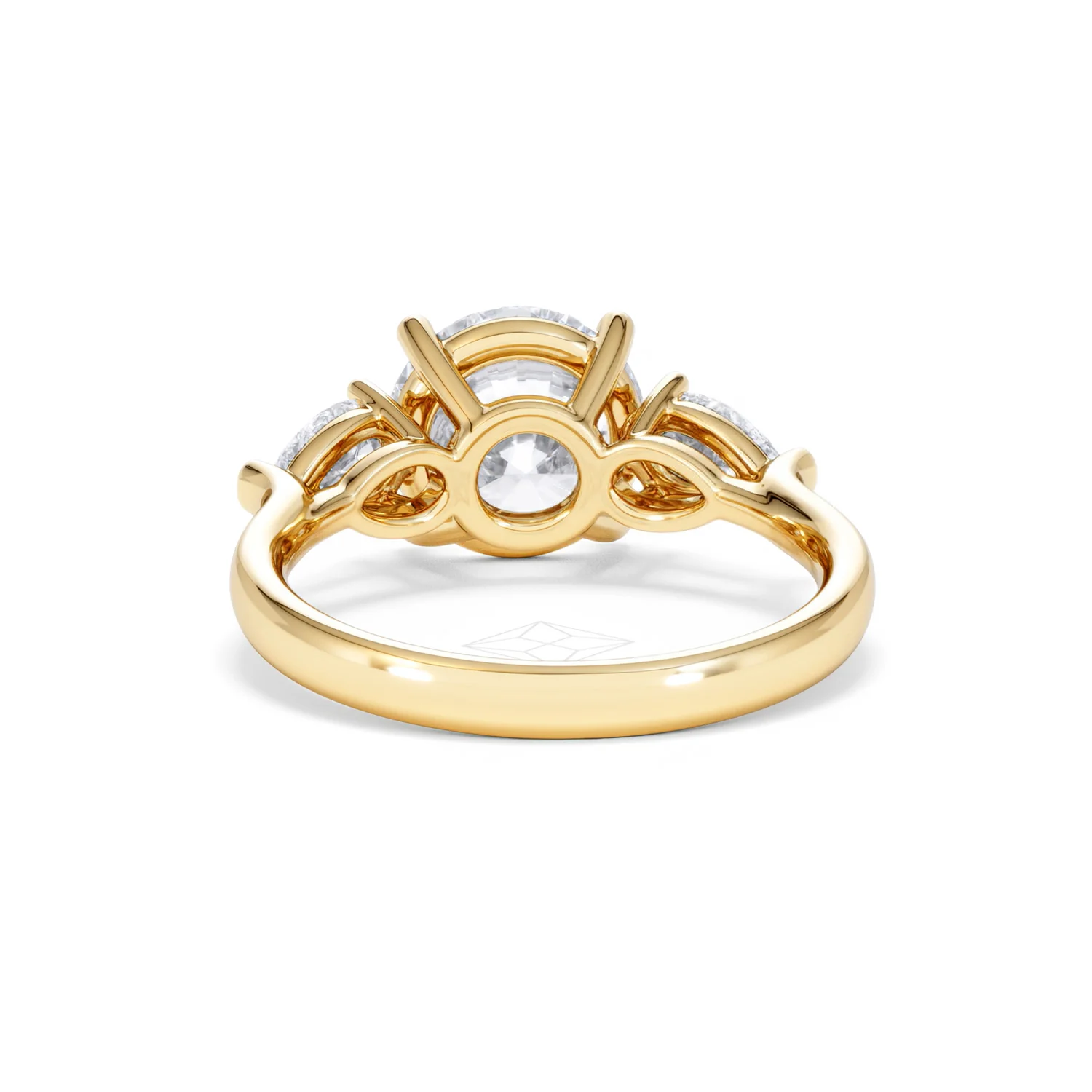 Adore 3.80ct Round Cut Lab Diamond 3 Stone Engagement Ring in 18K Yellow Gold - Image 48
