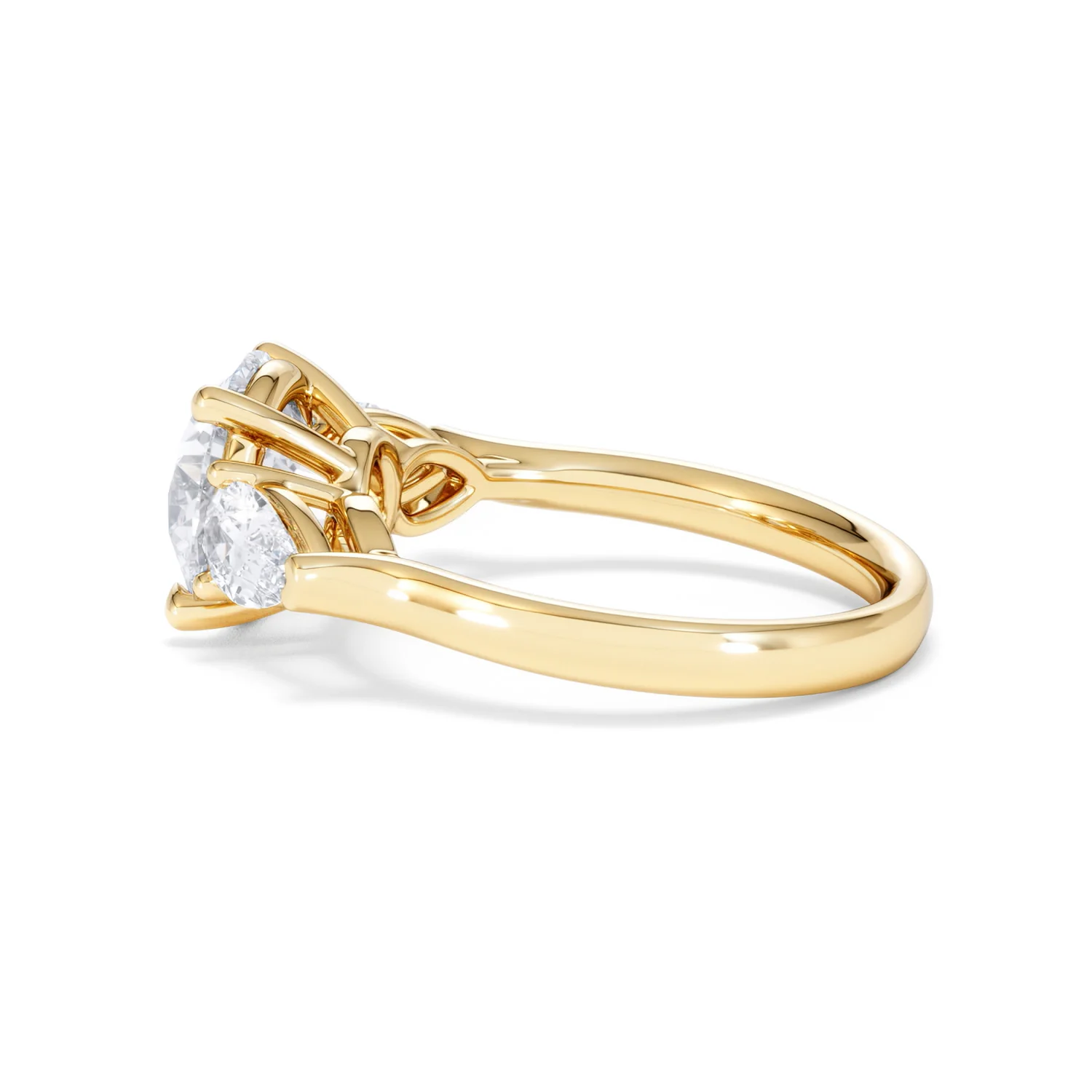 Adore 3.80ct Round Cut Lab Diamond 3 Stone Engagement Ring in 18K Yellow Gold - Image 64