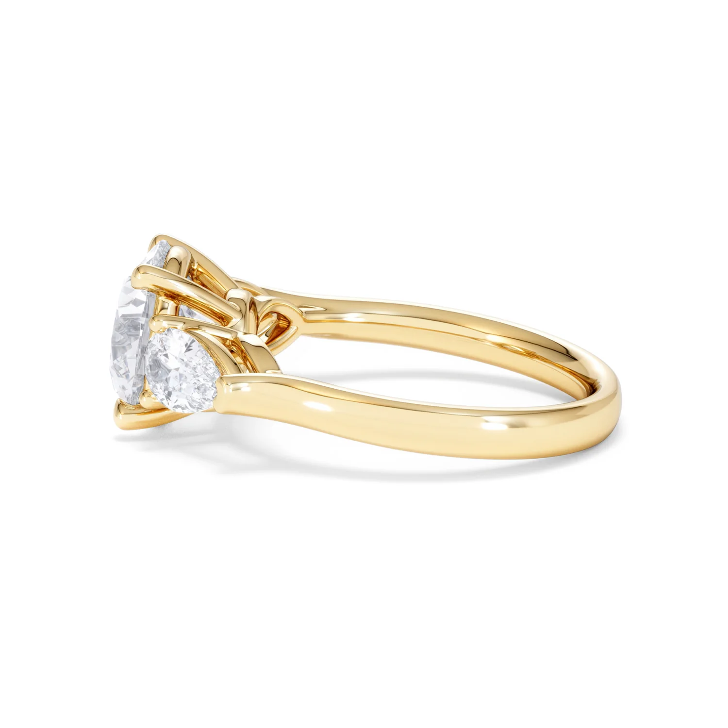 Adore 3.80ct Round Cut Lab Diamond 3 Stone Engagement Ring in 18K Yellow Gold - Image 66