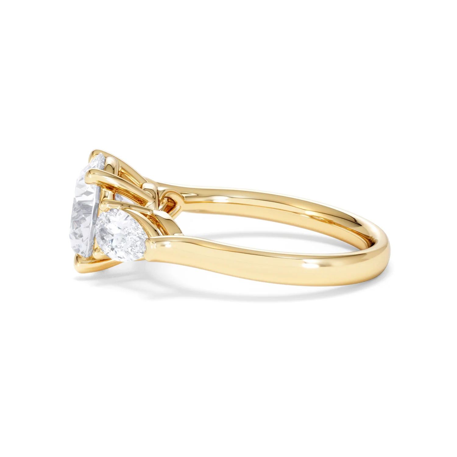 Adore 3.80ct Round Cut Lab Diamond 3 Stone Engagement Ring in 18K Yellow Gold - Image 67