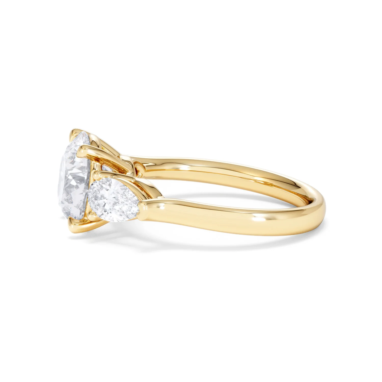 Adore 3.80ct Round Cut Lab Diamond 3 Stone Engagement Ring in 18K Yellow Gold - Image 69