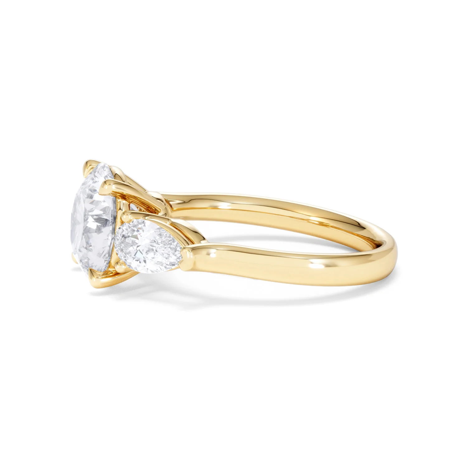 Adore 3.80ct Round Cut Lab Diamond 3 Stone Engagement Ring in 18K Yellow Gold - Image 70