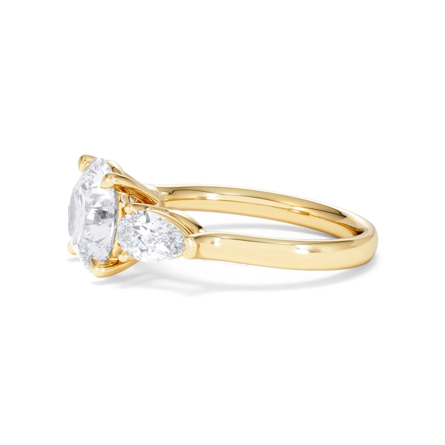 Adore 3.80ct Round Cut Lab Diamond 3 Stone Engagement Ring in 18K Yellow Gold - Image 71