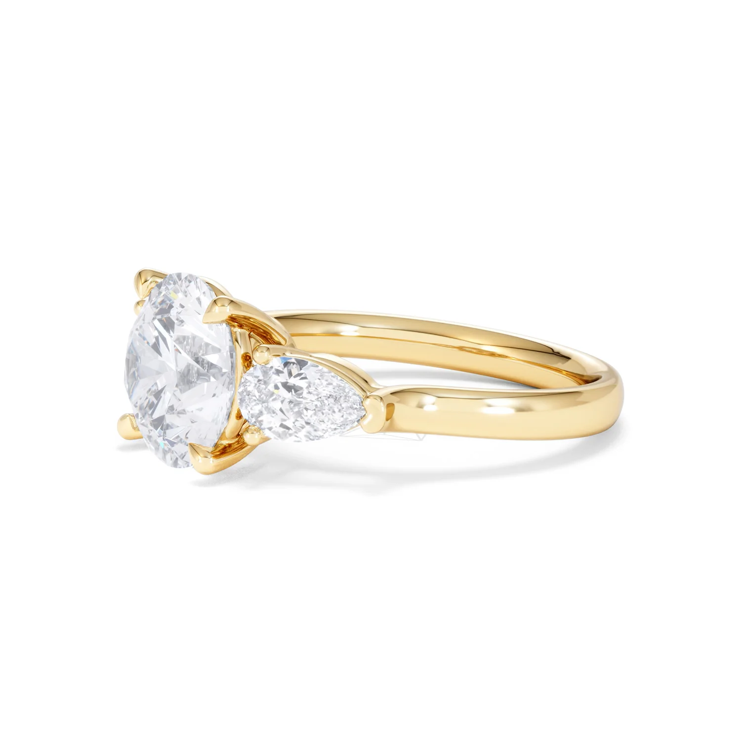 Adore 3.80ct Round Cut Lab Diamond 3 Stone Engagement Ring in 18K Yellow Gold - Image 74
