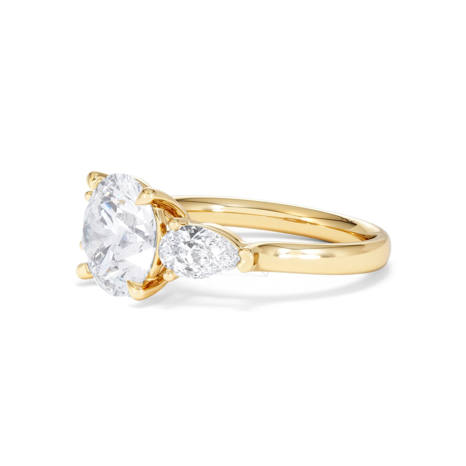 Adore 3.80ct Round Cut Lab Diamond 3 Stone Engagement Ring in 18K Yellow Gold - Image 75