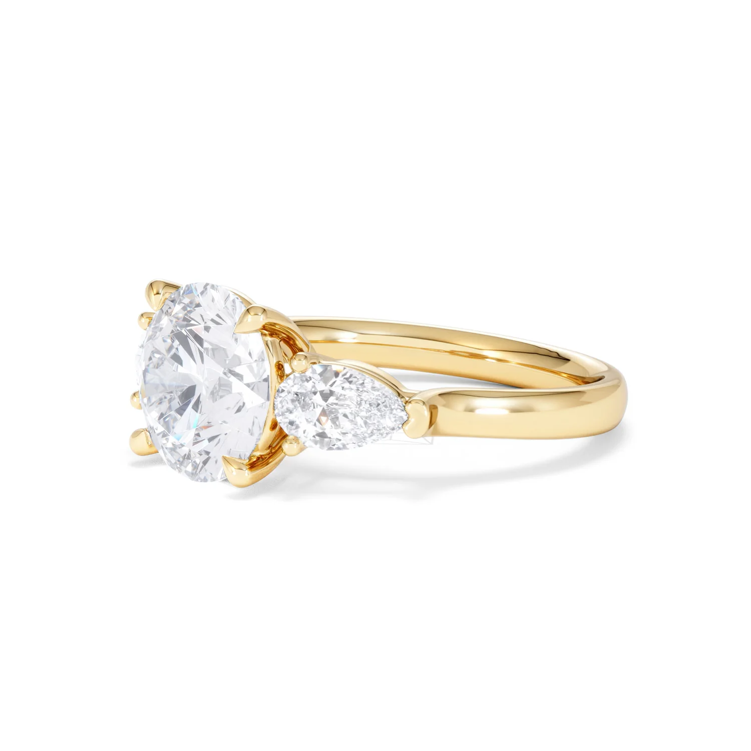 Adore 3.80ct Round Cut Lab Diamond 3 Stone Engagement Ring in 18K Yellow Gold - Image 76