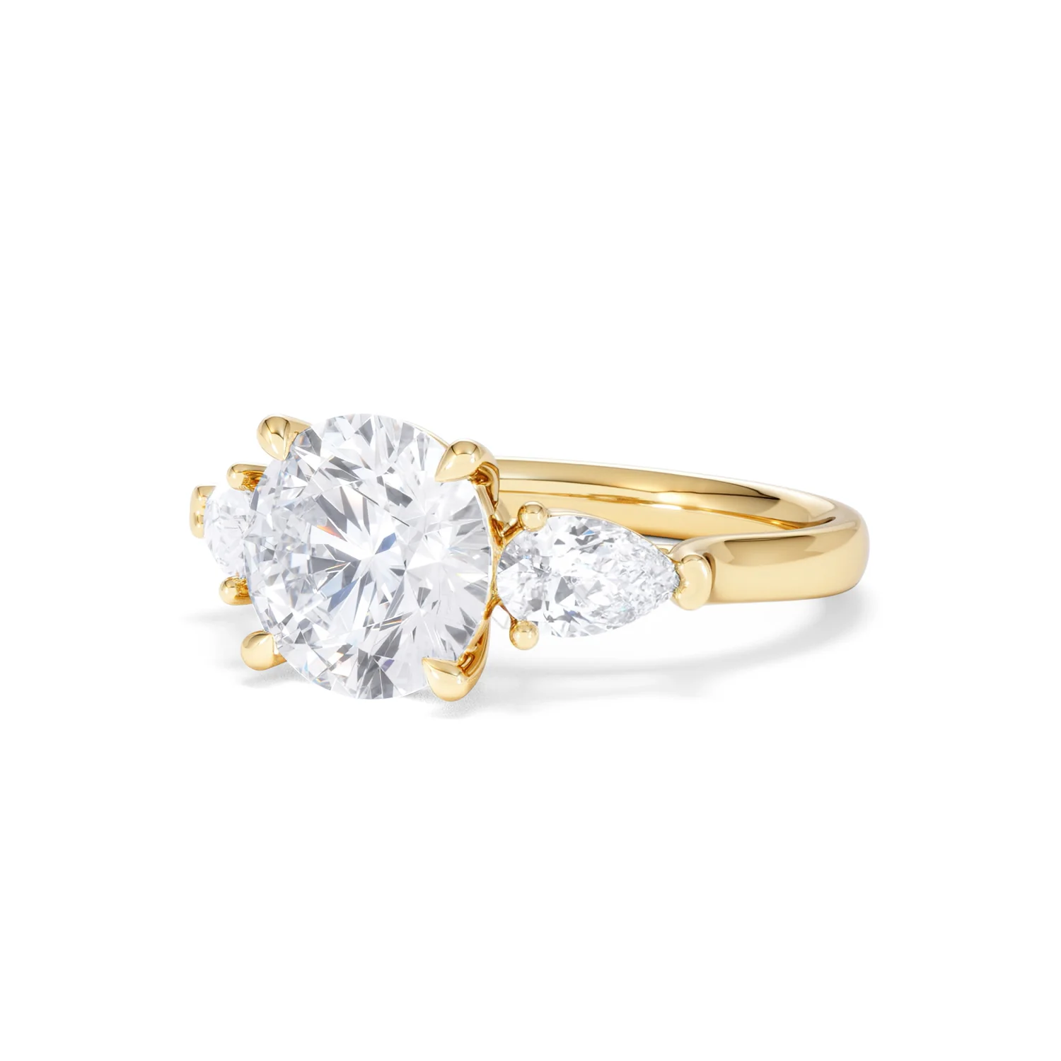 Adore 3.80ct Round Cut Lab Diamond 3 Stone Engagement Ring in 18K Yellow Gold - Image 80