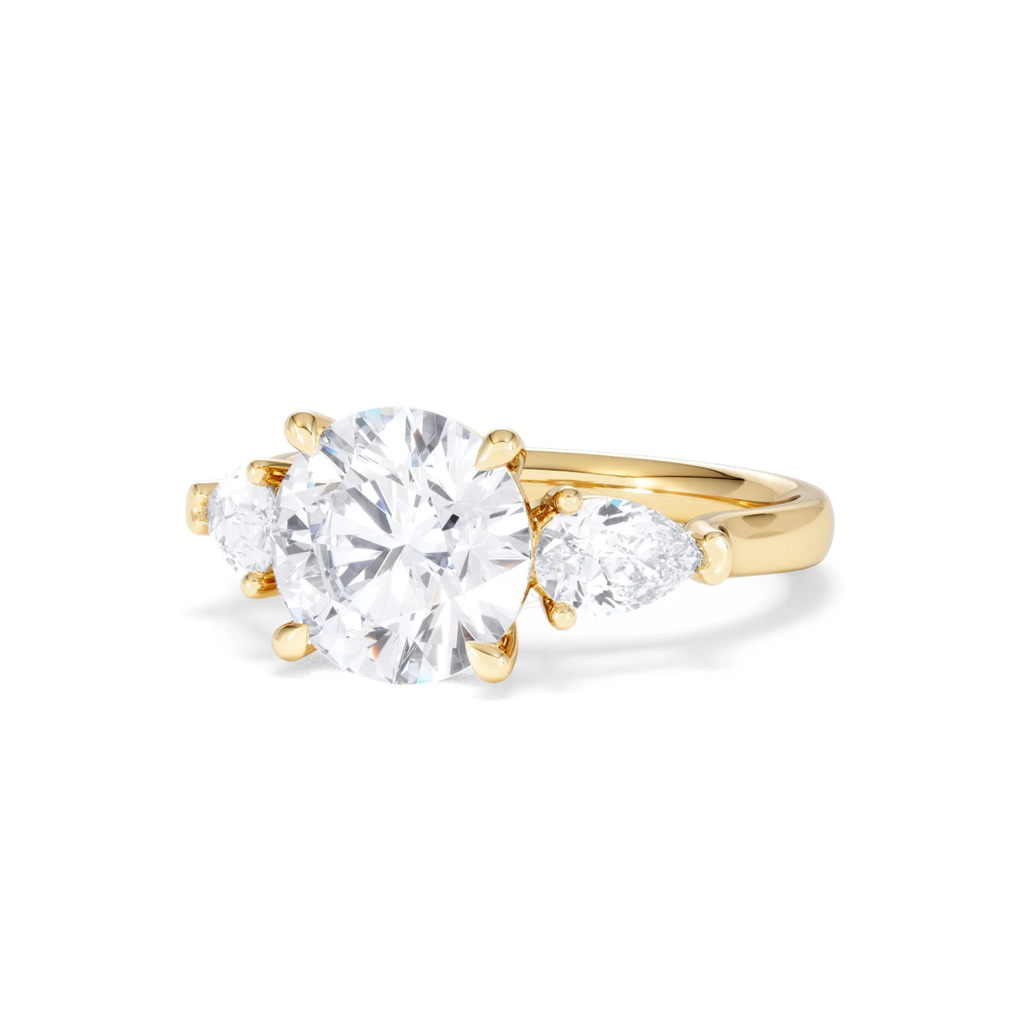 Adore 3.80ct Round Cut Lab Diamond 3 Stone Engagement Ring in 18K Yellow Gold - Image 82
