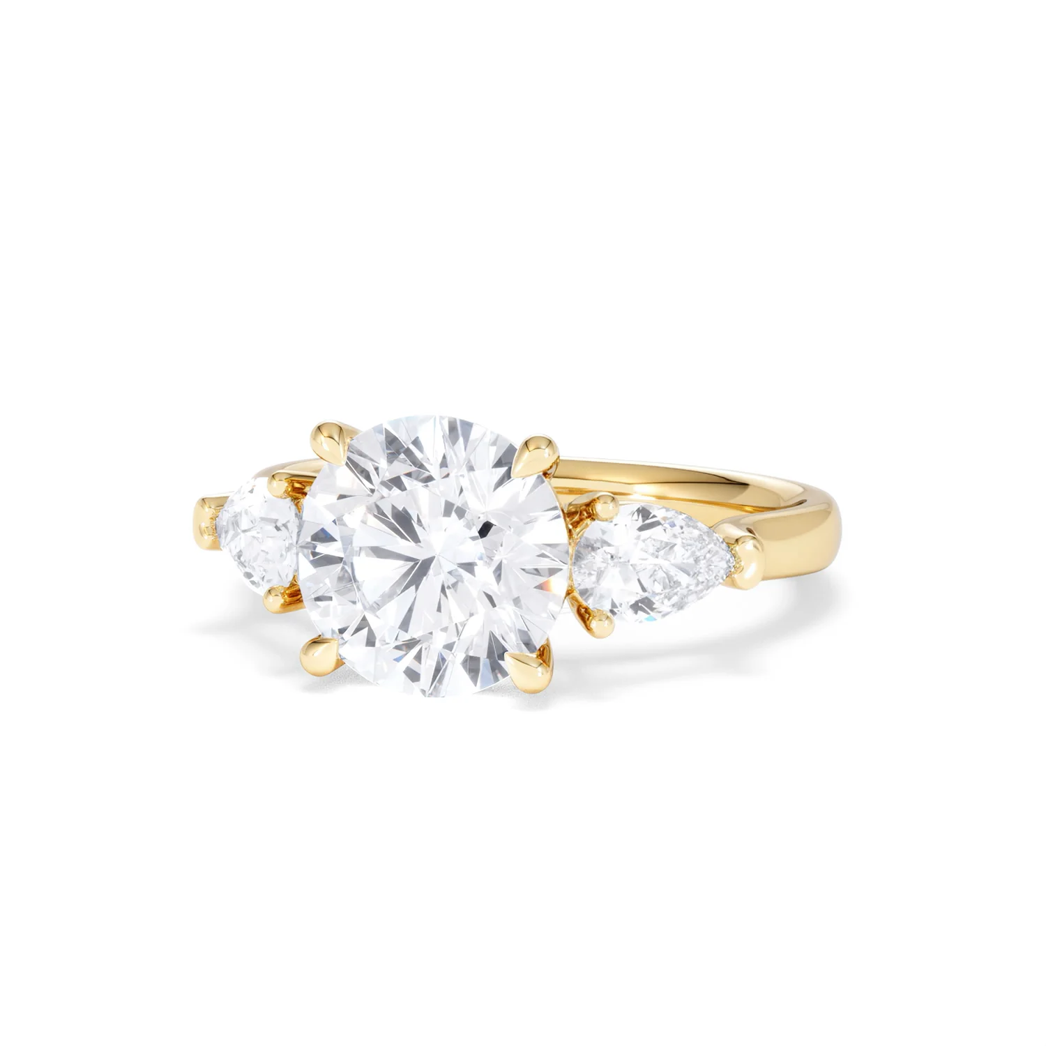 Adore 3.80ct Round Cut Lab Diamond 3 Stone Engagement Ring in 18K Yellow Gold - Image 83