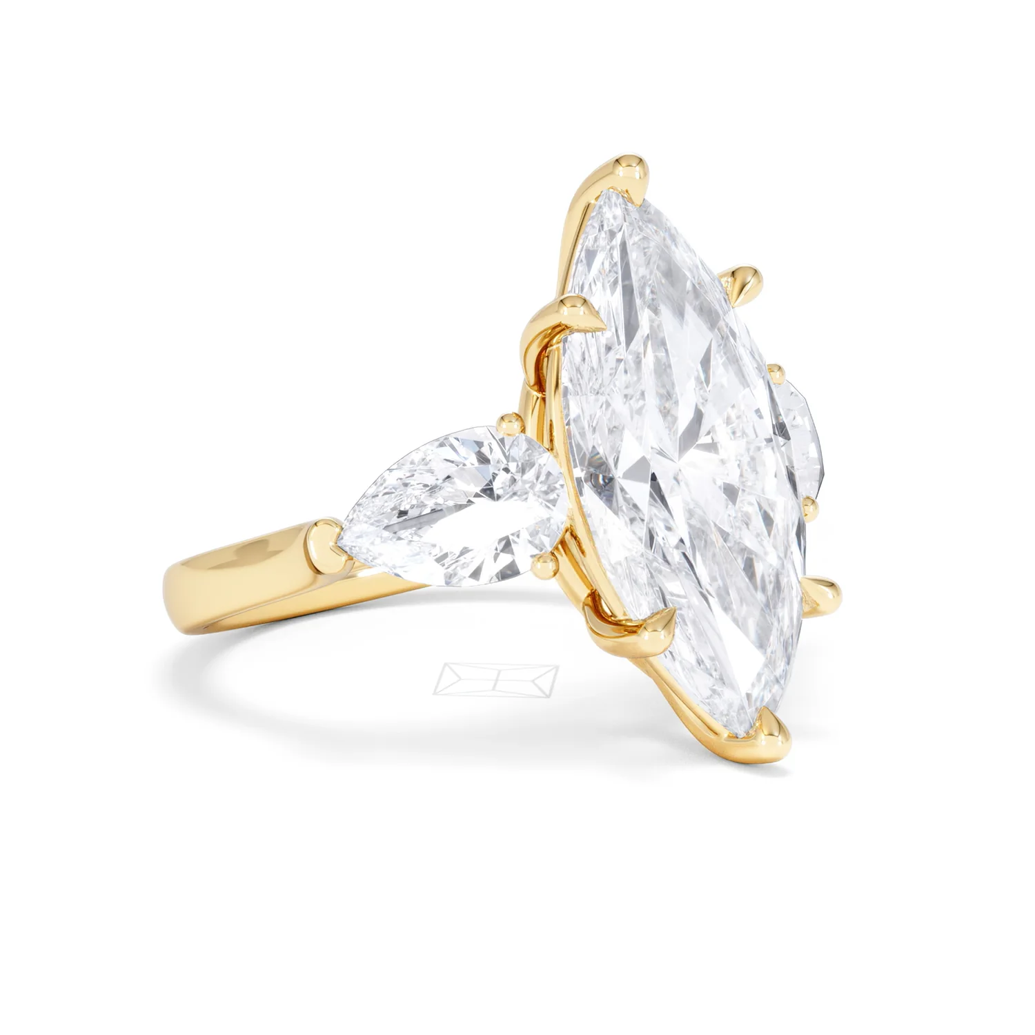 Adore 6.00ct Marquise Cut Lab Diamond 3 Stone Engagement Ring in 18K Yellow Gold - Image 16