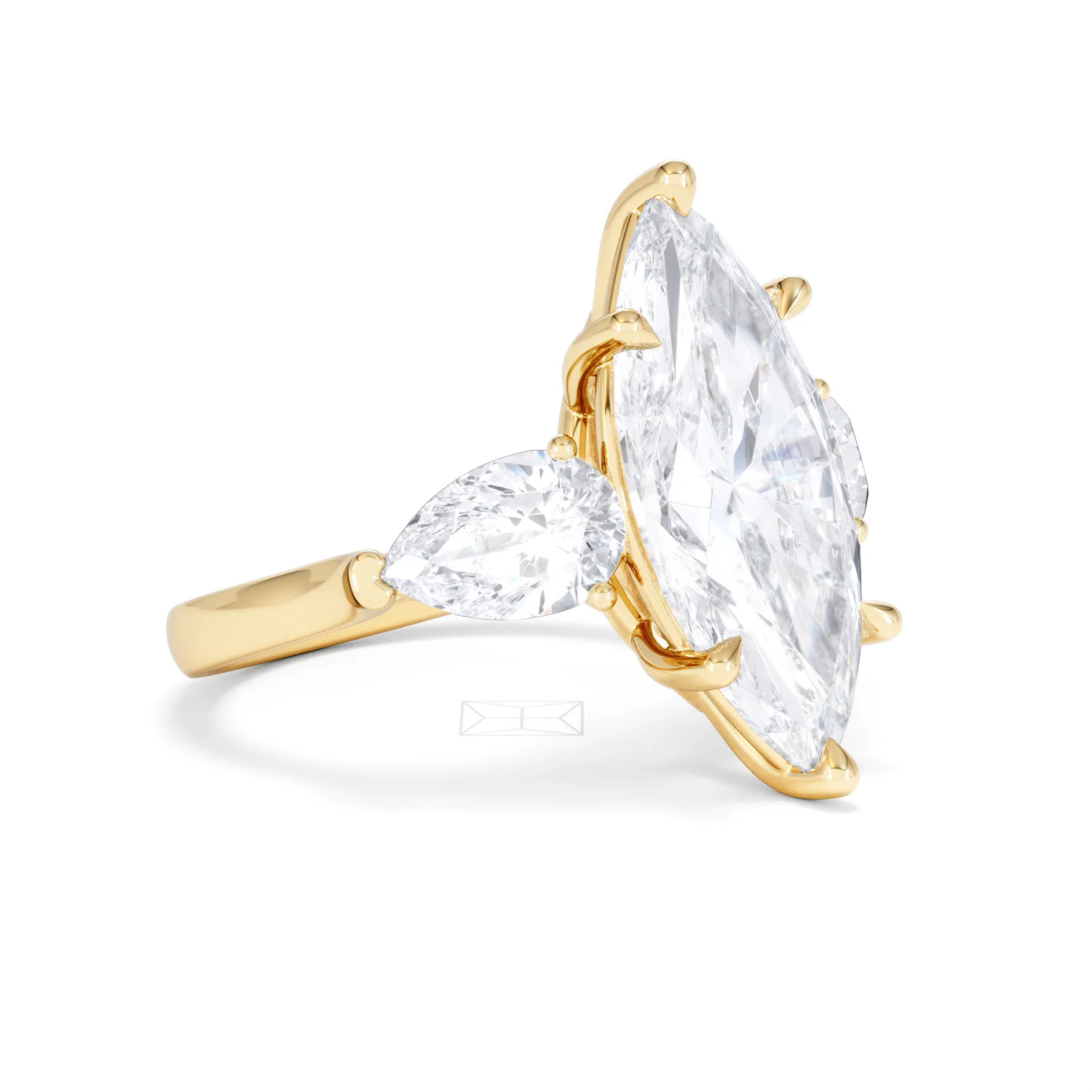 Adore 6.00ct Marquise Cut Lab Diamond 3 Stone Engagement Ring in 18K Yellow Gold - Image 17