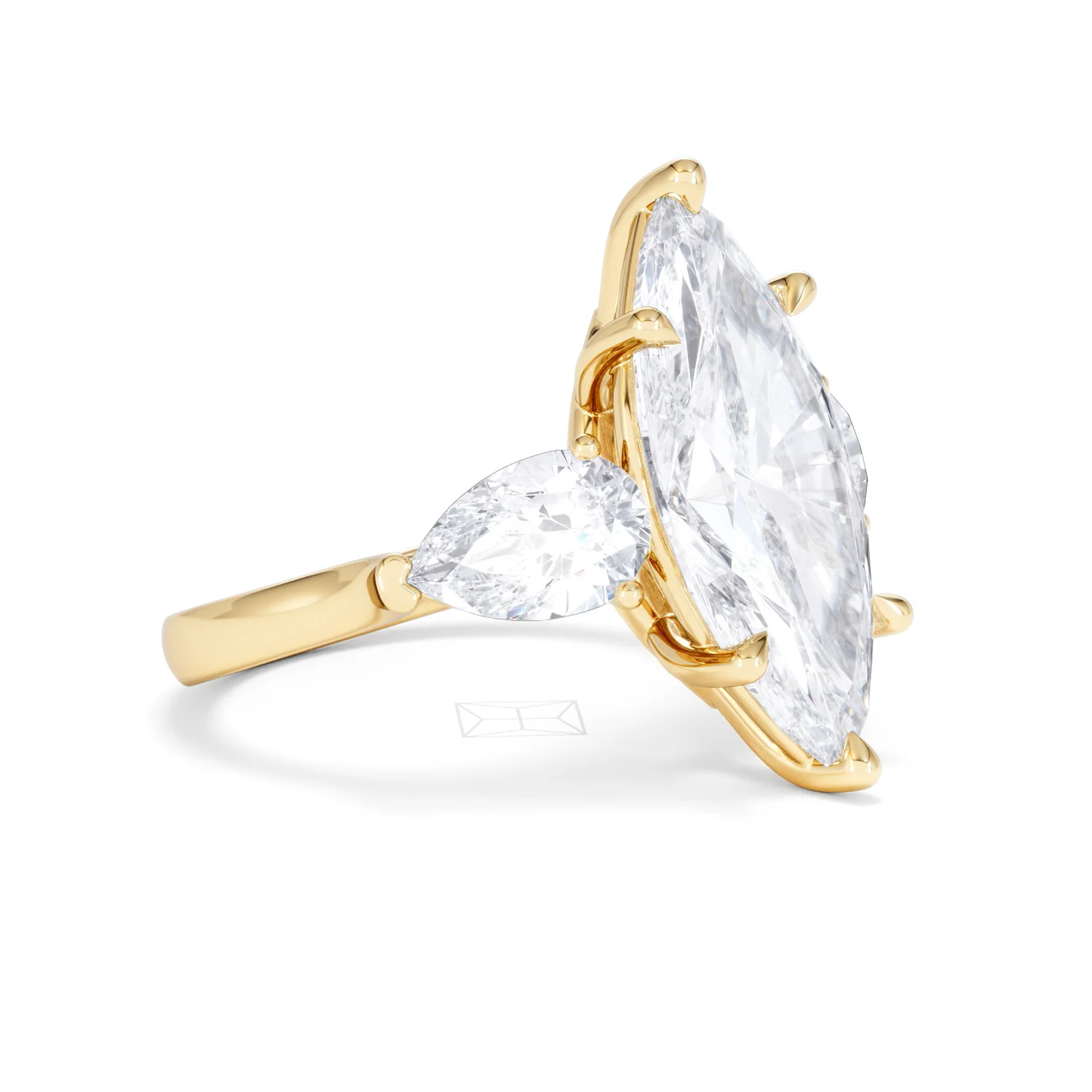 Adore 6.00ct Marquise Cut Lab Diamond 3 Stone Engagement Ring in 18K Yellow Gold - Image 18