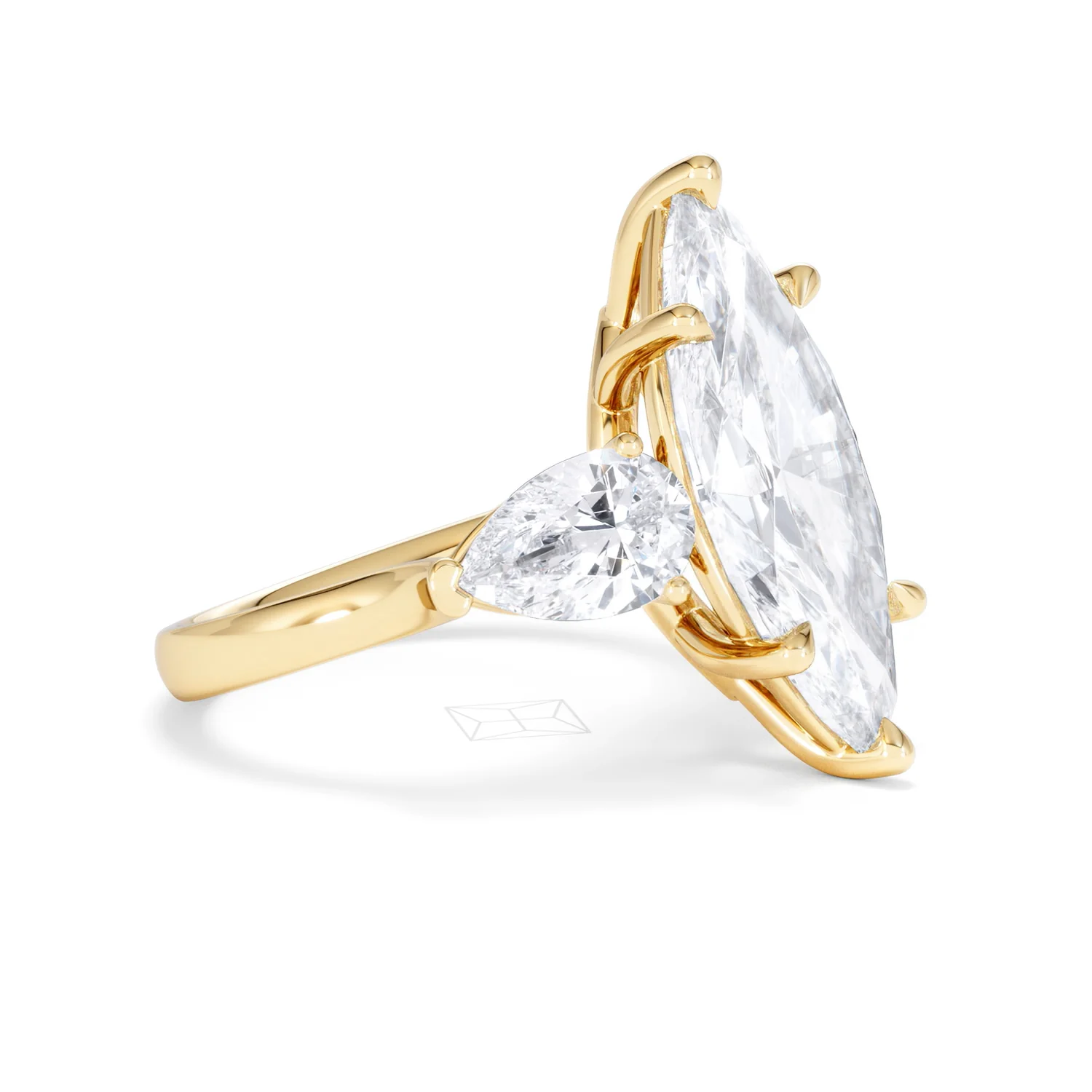 Adore 6.00ct Marquise Cut Lab Diamond 3 Stone Engagement Ring in 18K Yellow Gold - Image 20