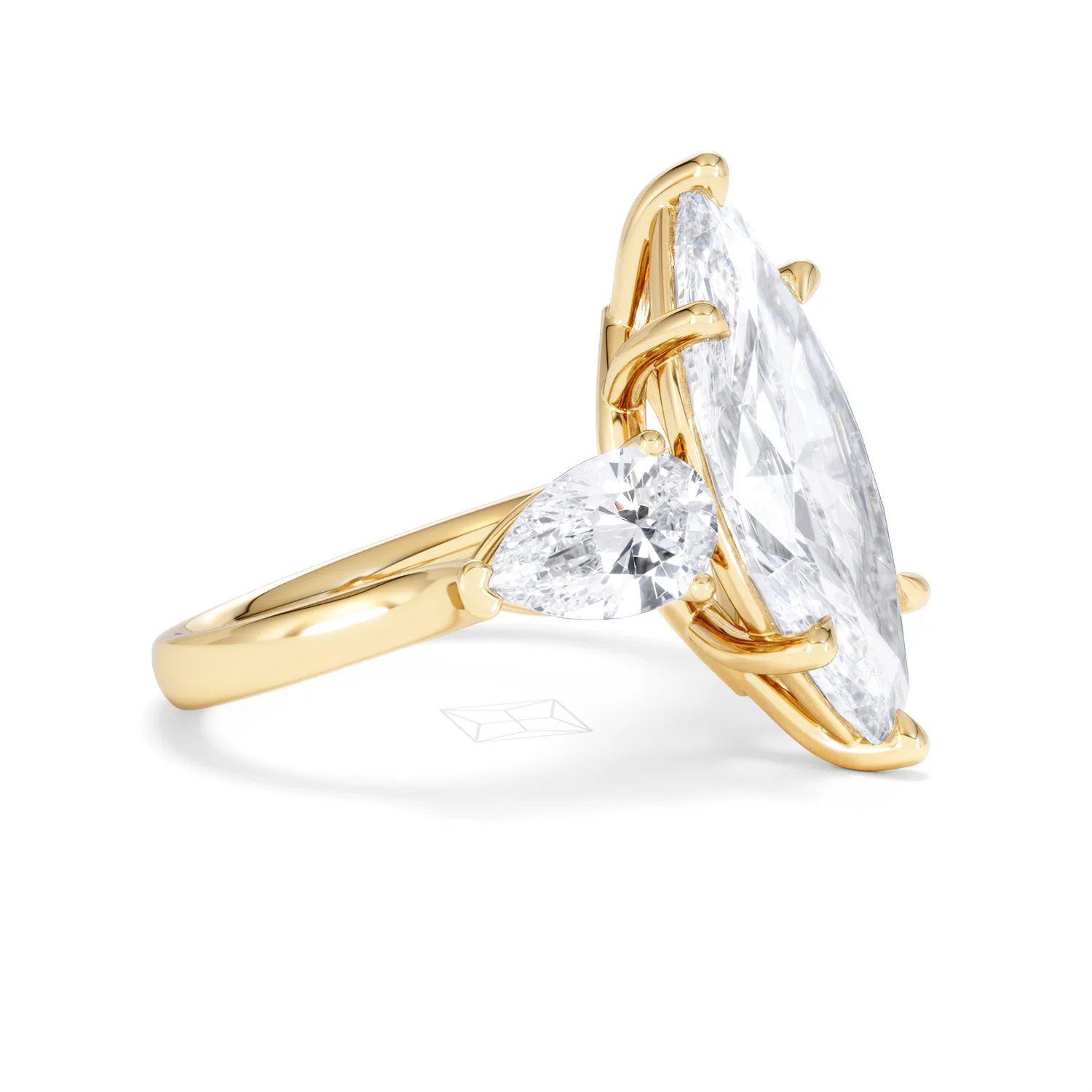 Adore 6.00ct Marquise Cut Lab Diamond 3 Stone Engagement Ring in 18K Yellow Gold - Image 21