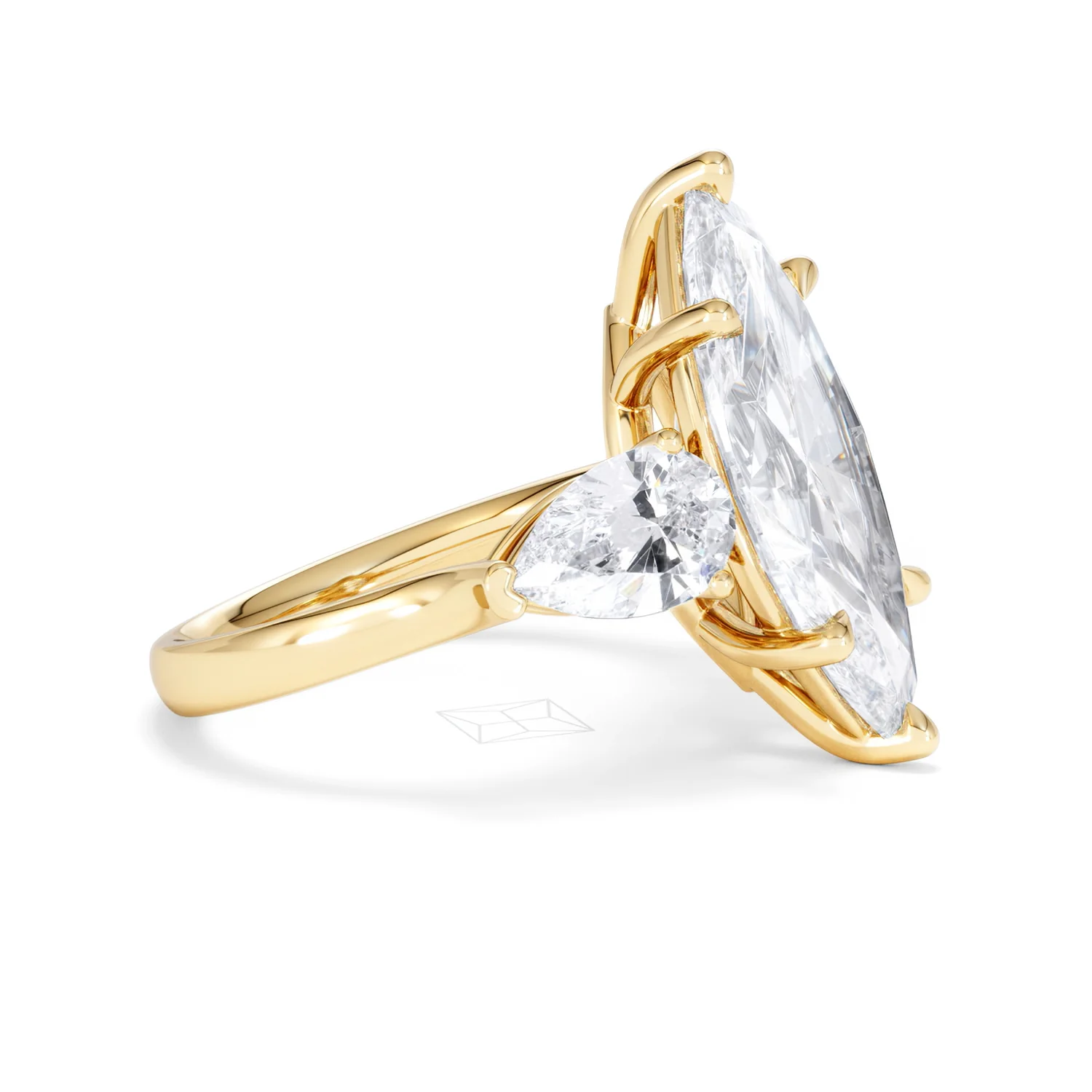 Adore 6.00ct Marquise Cut Lab Diamond 3 Stone Engagement Ring in 18K Yellow Gold - Image 22
