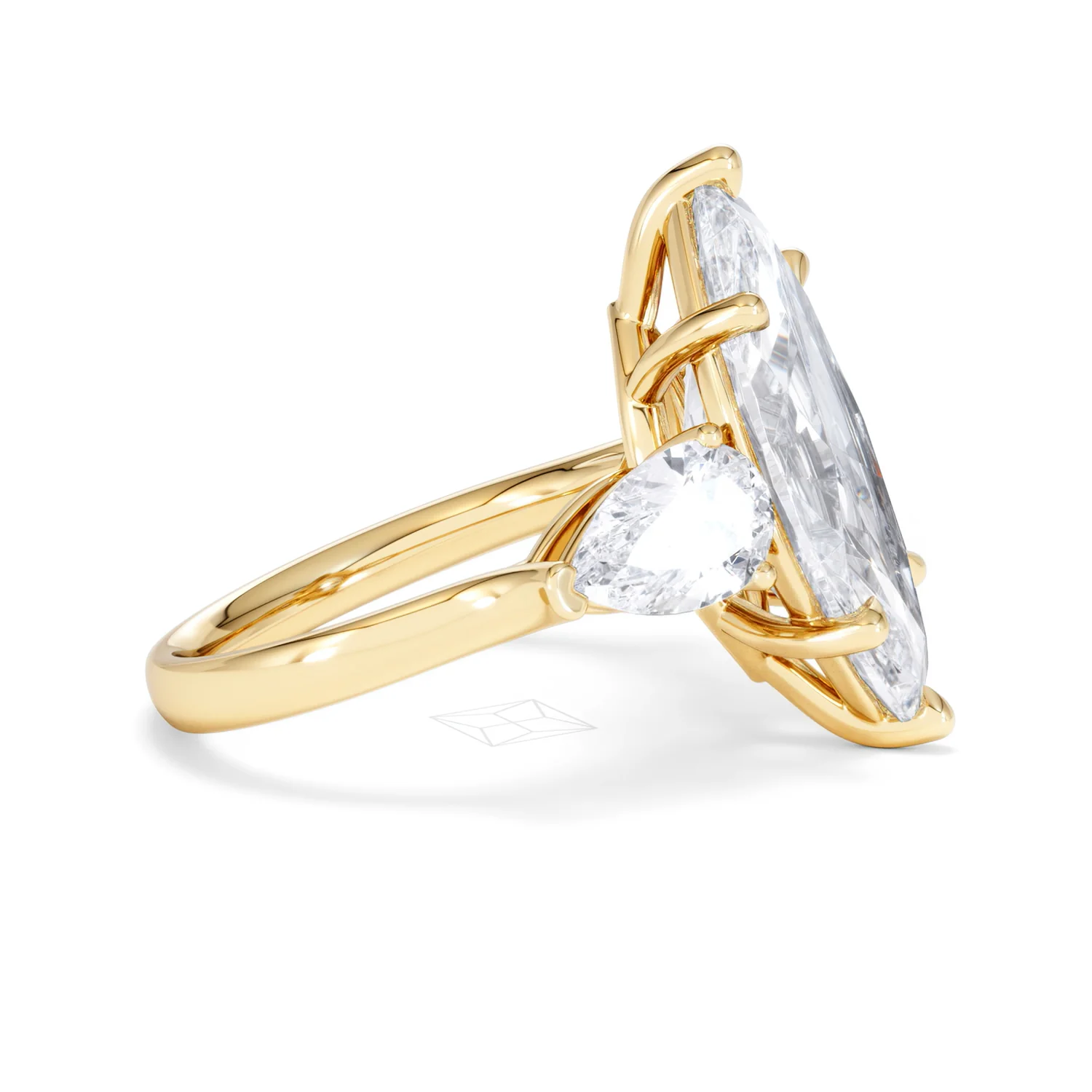 Adore 6.00ct Marquise Cut Lab Diamond 3 Stone Engagement Ring in 18K Yellow Gold - Image 24