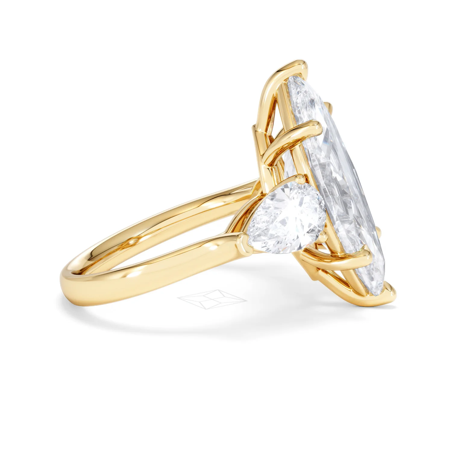 Adore 6.00ct Marquise Cut Lab Diamond 3 Stone Engagement Ring in 18K Yellow Gold - Image 25