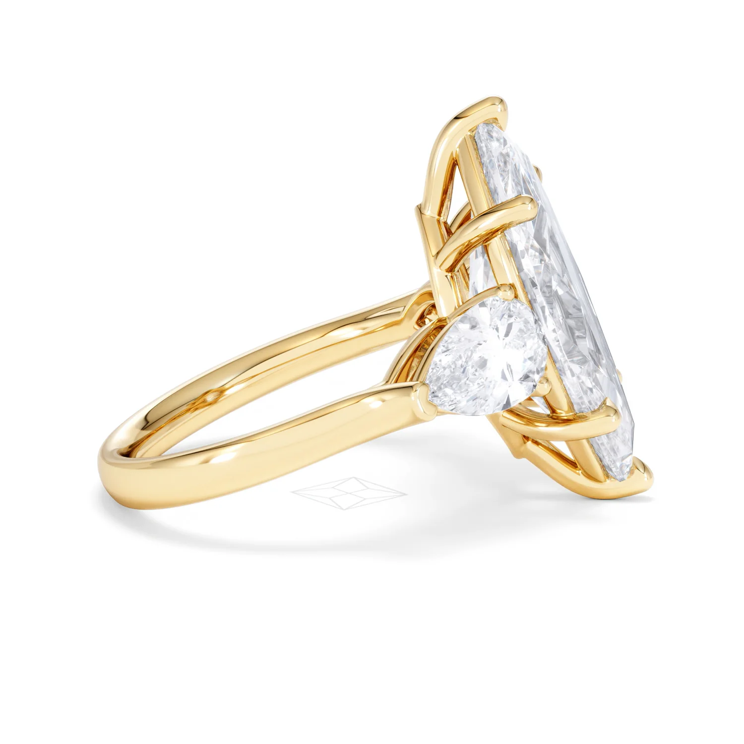 Adore 6.00ct Marquise Cut Lab Diamond 3 Stone Engagement Ring in 18K Yellow Gold - Image 26