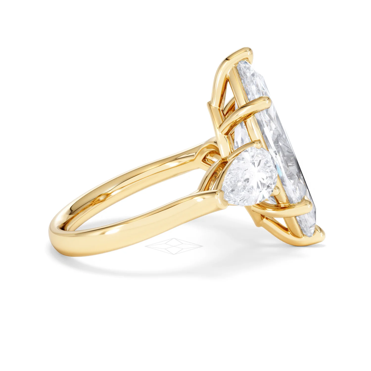 Adore 6.00ct Marquise Cut Lab Diamond 3 Stone Engagement Ring in 18K Yellow Gold - Image 27