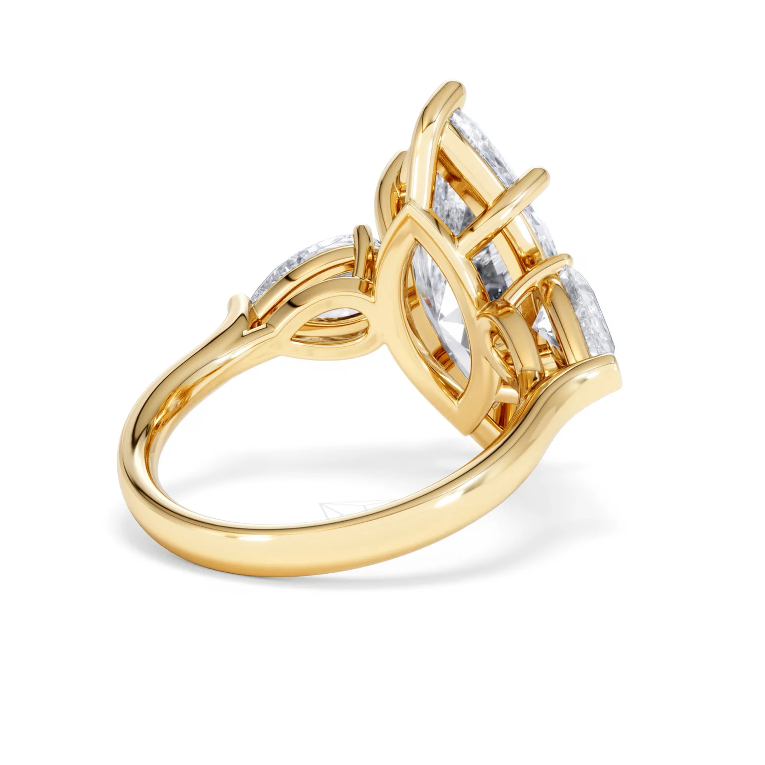 Adore 6.00ct Marquise Cut Lab Diamond 3 Stone Engagement Ring in 18K Yellow Gold - Image 39