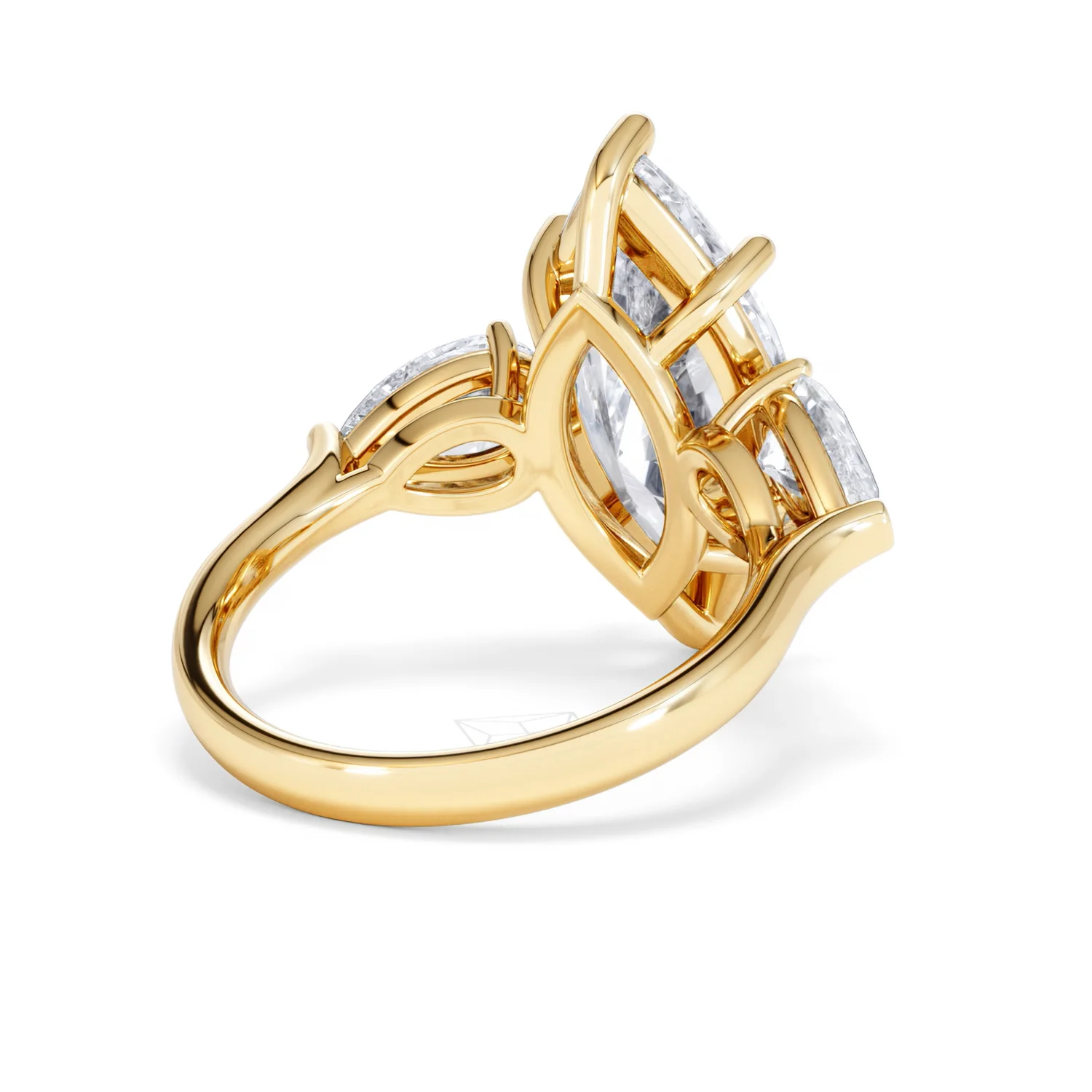 Adore 6.00ct Marquise Cut Lab Diamond 3 Stone Engagement Ring in 18K Yellow Gold - Image 40