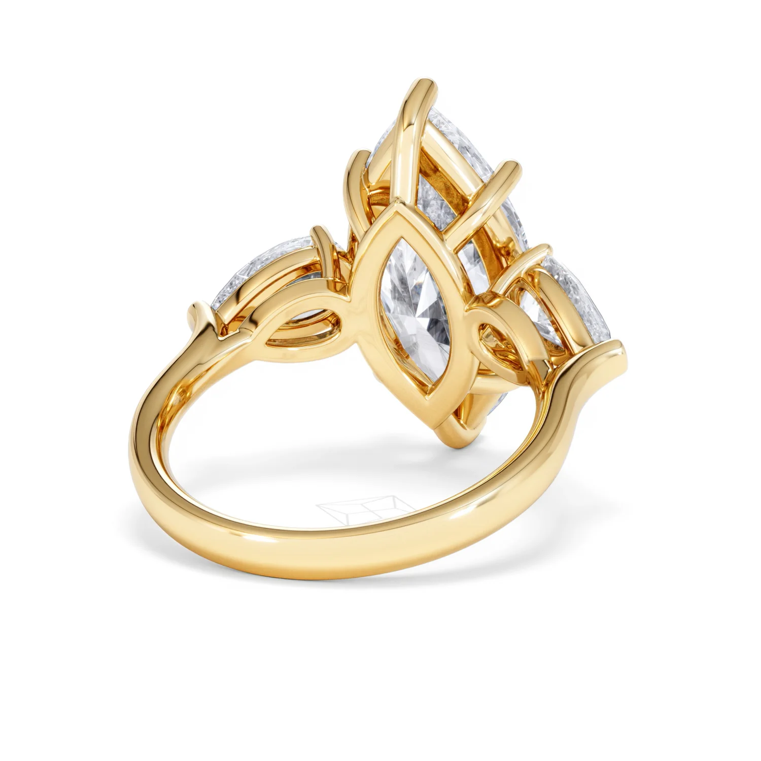 Adore 6.00ct Marquise Cut Lab Diamond 3 Stone Engagement Ring in 18K Yellow Gold - Image 42