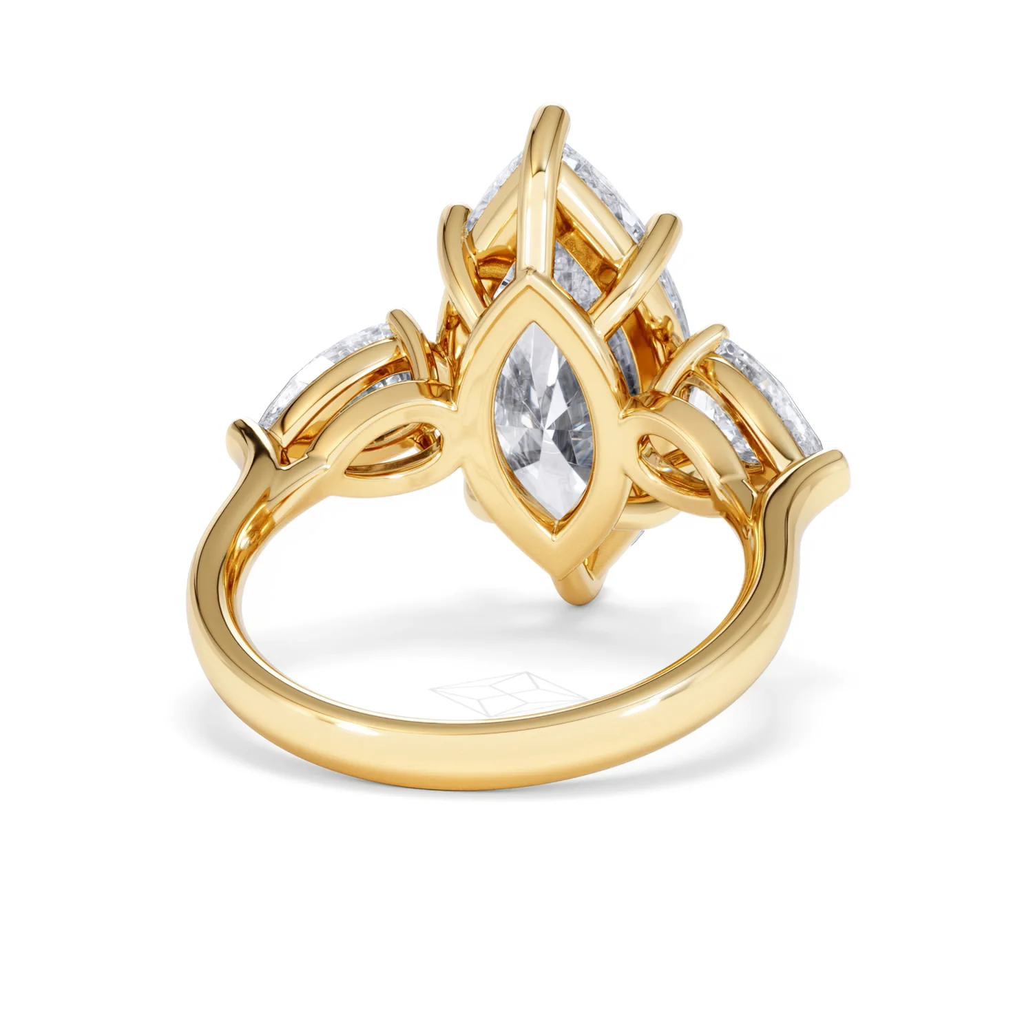 Adore 6.00ct Marquise Cut Lab Diamond 3 Stone Engagement Ring in 18K Yellow Gold - Image 44