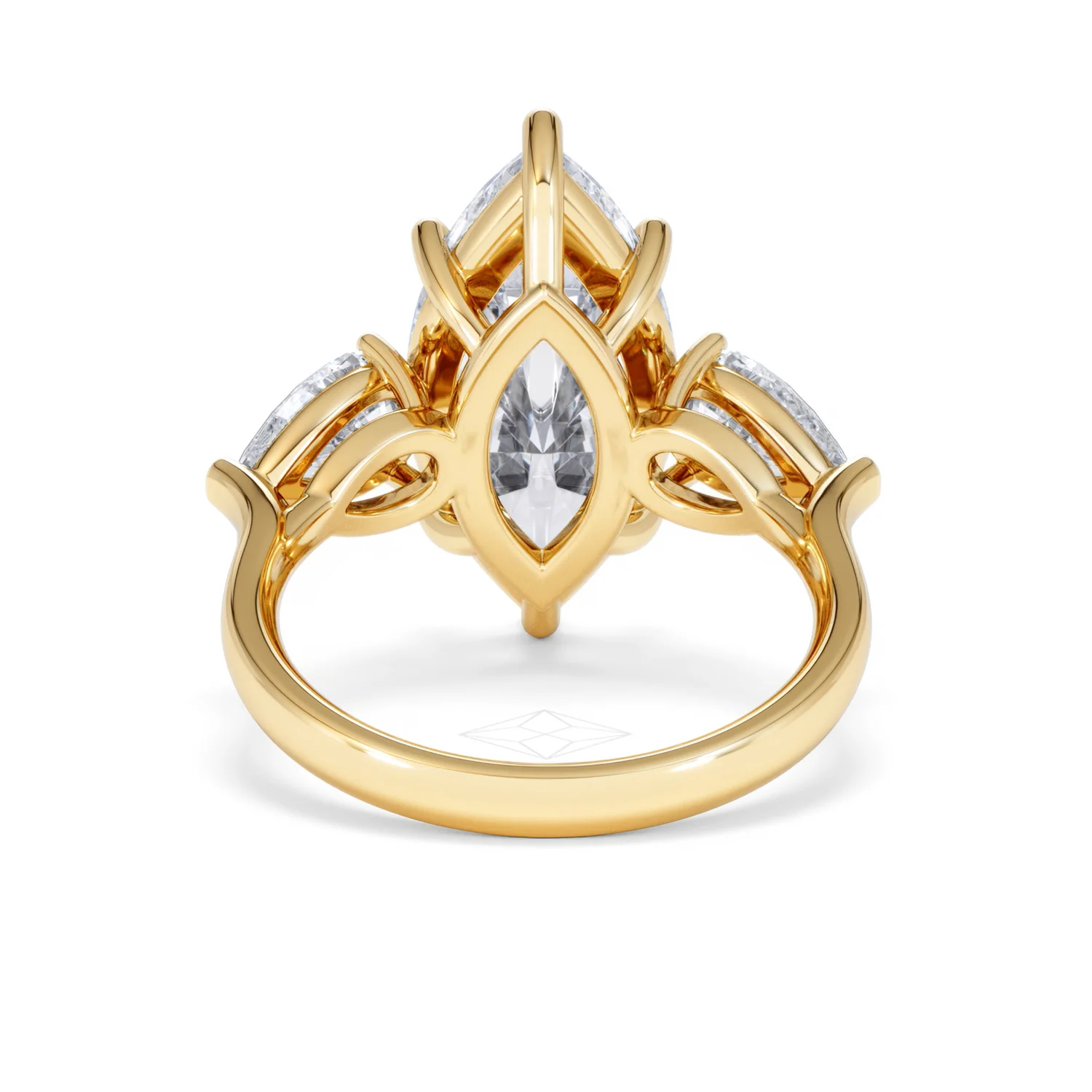 Adore 6.00ct Marquise Cut Lab Diamond 3 Stone Engagement Ring in 18K Yellow Gold - Image 47