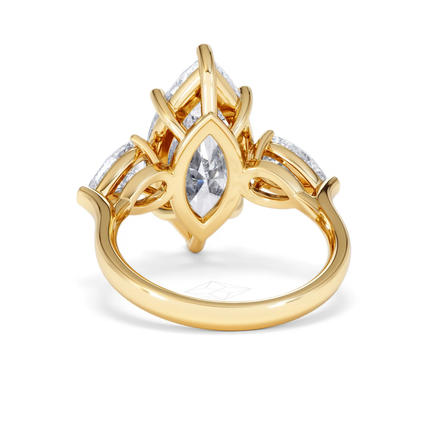 Adore 6.00ct Marquise Cut Lab Diamond 3 Stone Engagement Ring in 18K Yellow Gold - Image 49