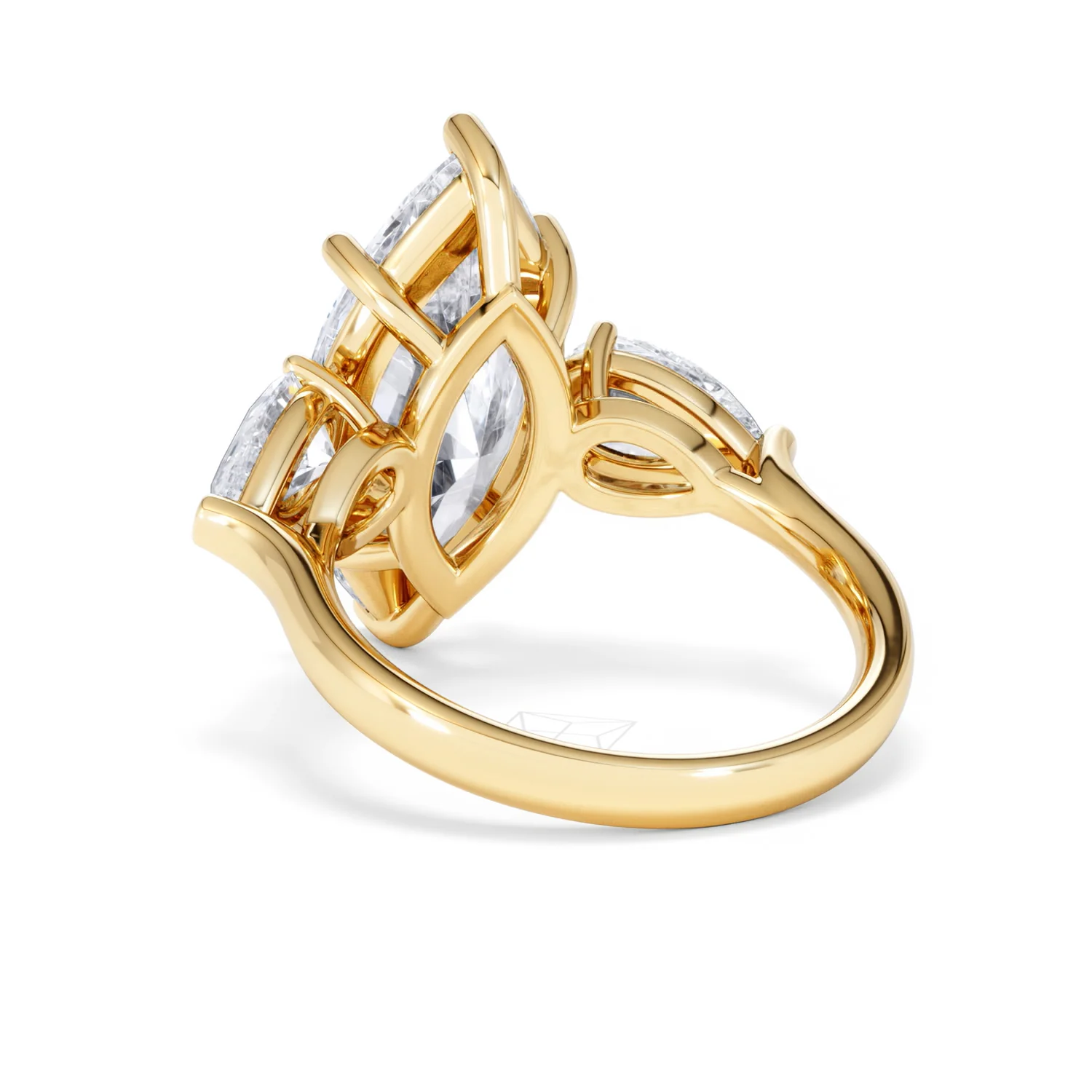 Adore 6.00ct Marquise Cut Lab Diamond 3 Stone Engagement Ring in 18K Yellow Gold - Image 53