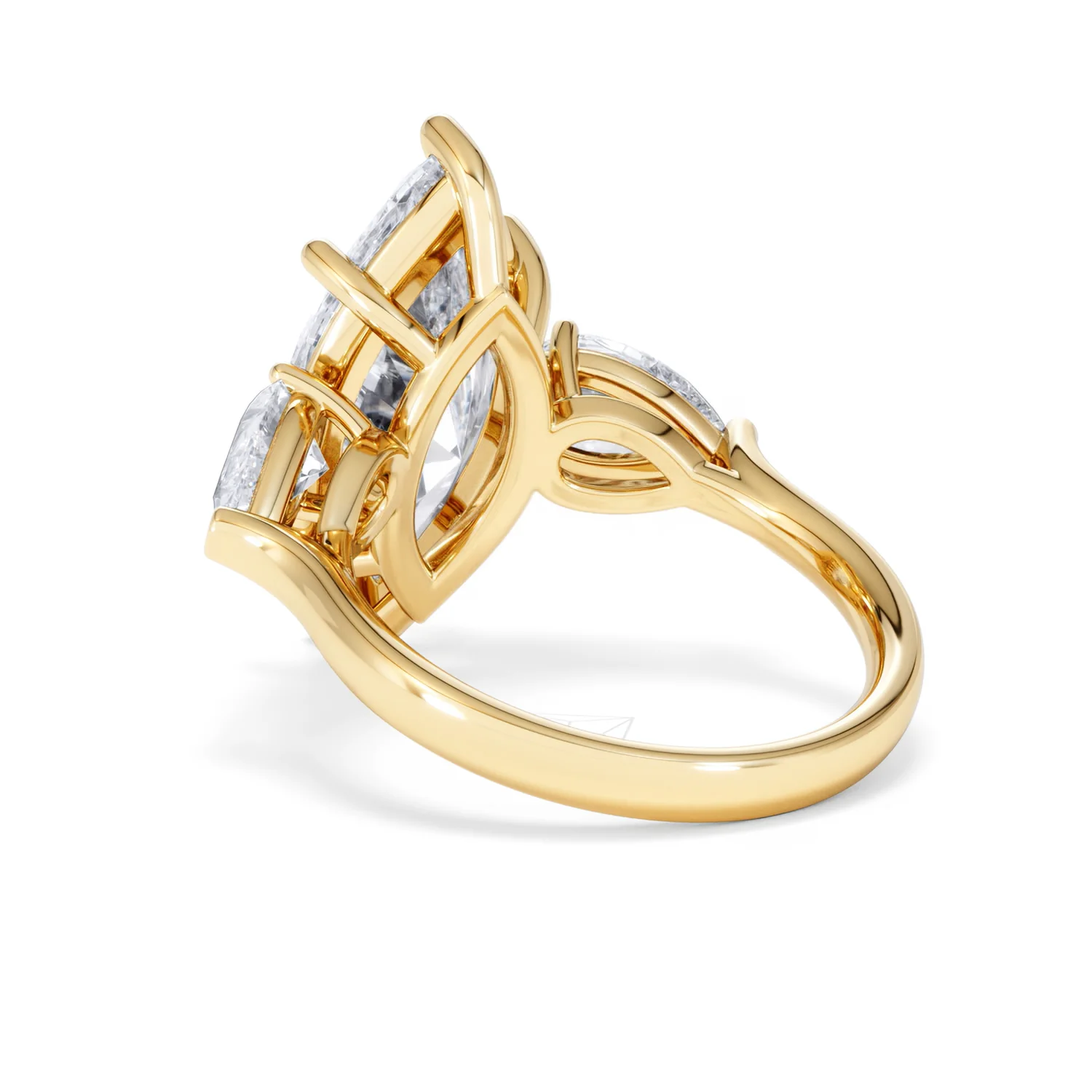 Adore 6.00ct Marquise Cut Lab Diamond 3 Stone Engagement Ring in 18K Yellow Gold - Image 55