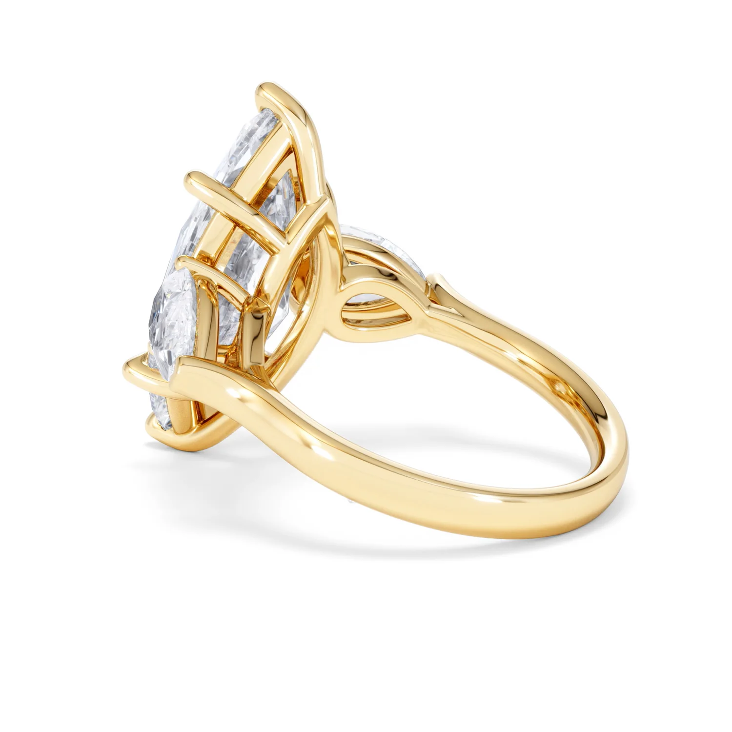 Adore 6.00ct Marquise Cut Lab Diamond 3 Stone Engagement Ring in 18K Yellow Gold - Image 59