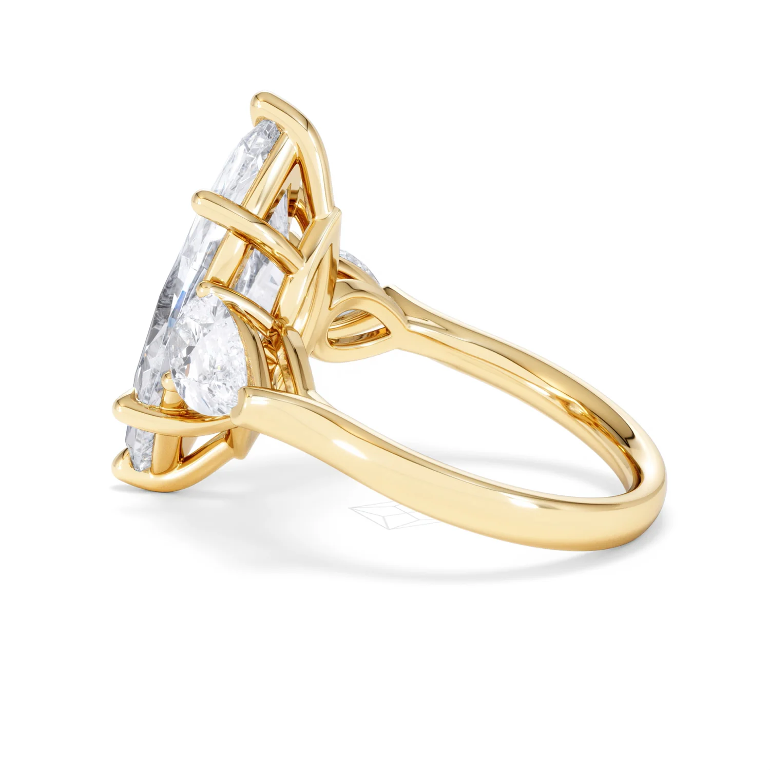 Adore 6.00ct Marquise Cut Lab Diamond 3 Stone Engagement Ring in 18K Yellow Gold - Image 63
