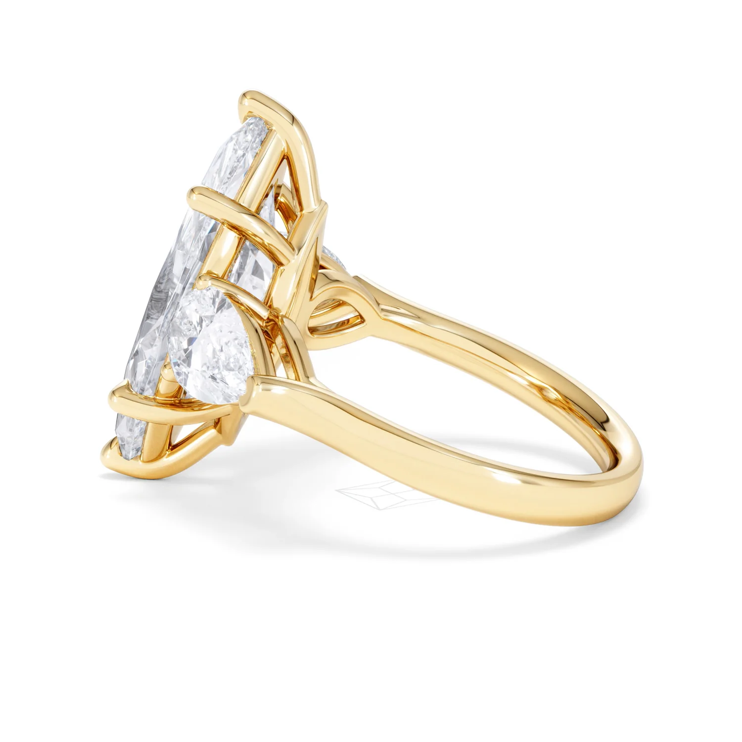 Adore 6.00ct Marquise Cut Lab Diamond 3 Stone Engagement Ring in 18K Yellow Gold - Image 64